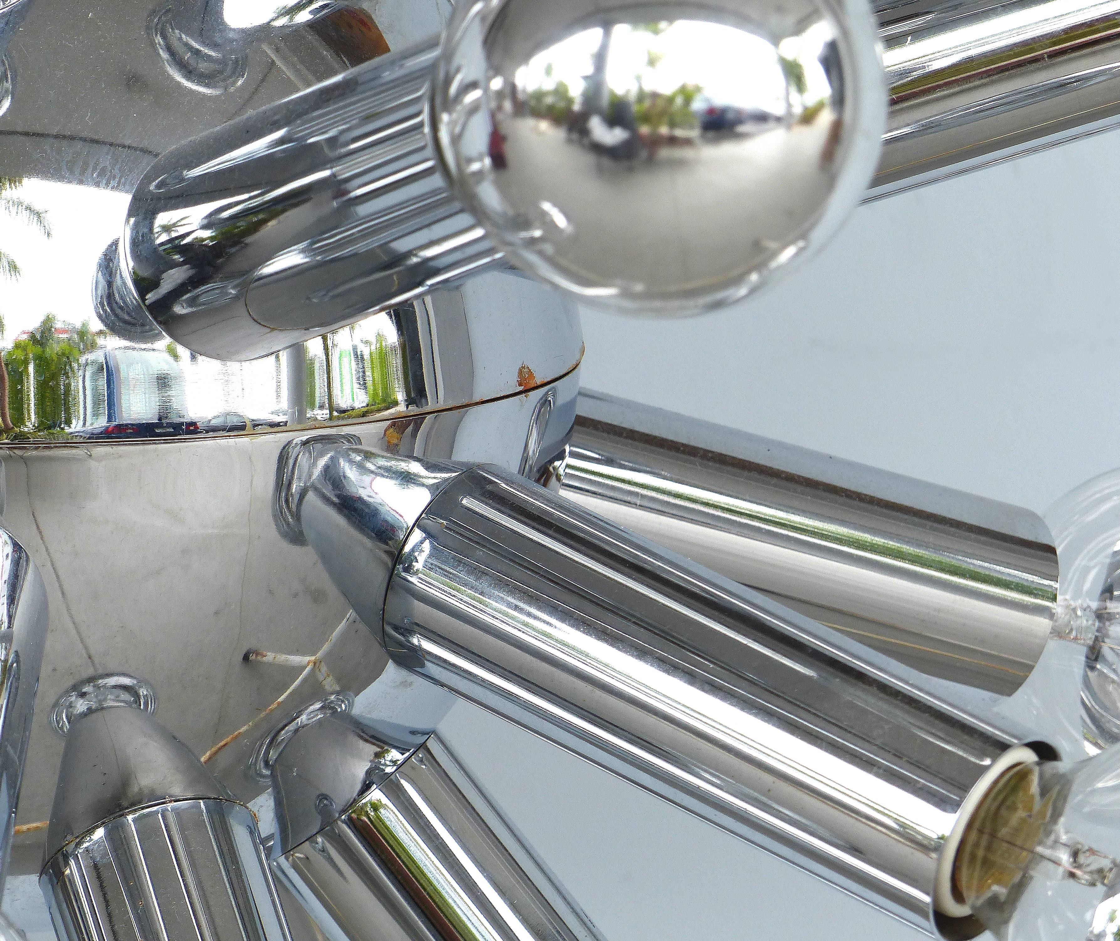 Mid-Century Modern Chrome Sputnik Chandelier For Sale 2