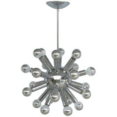 Lampadario Sputnik cromato moderno di metà secolo