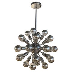 Lampadario Sputnik cromato moderno di metà secolo