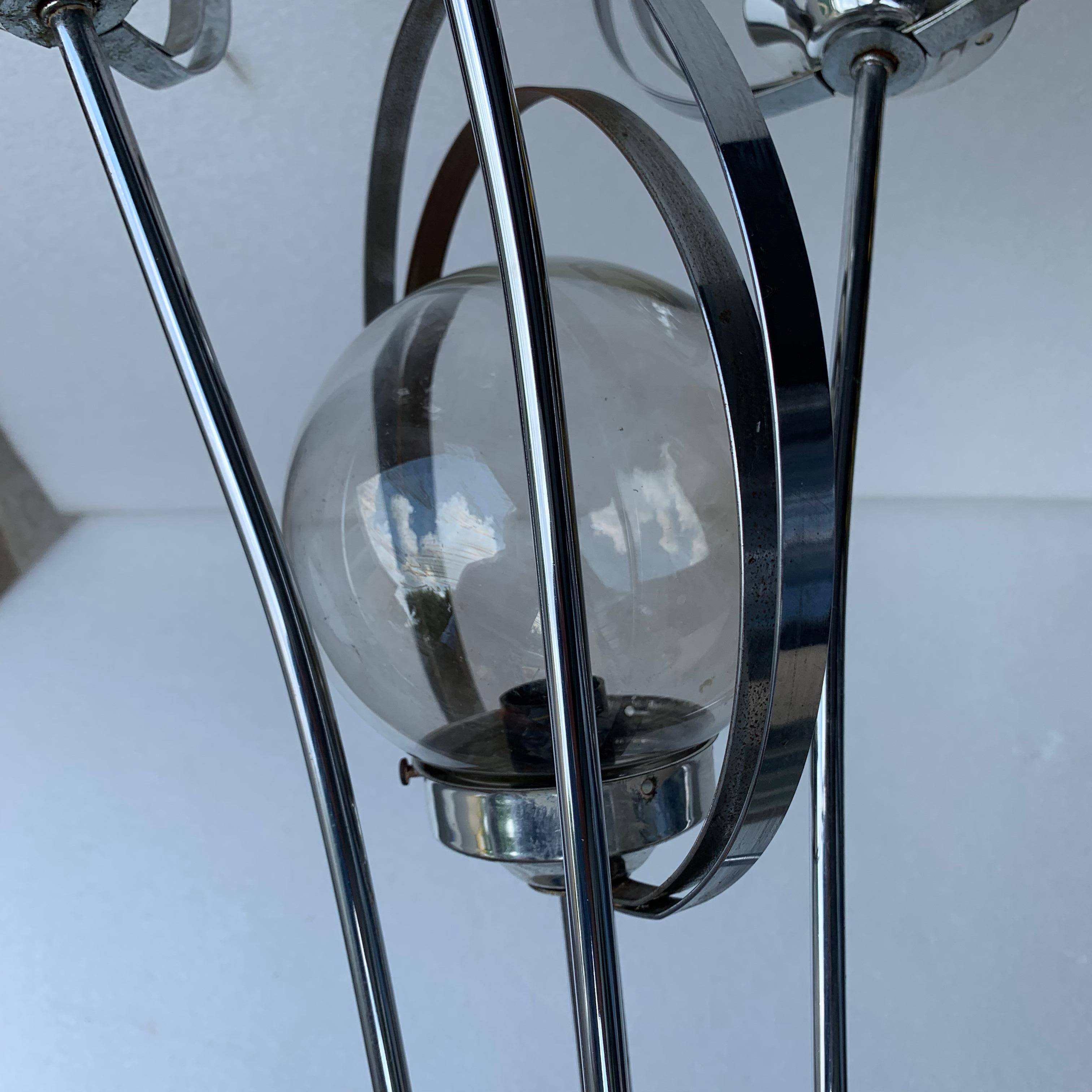 Mid-Century Modern Chrome Sputnik Floor Lamp 7