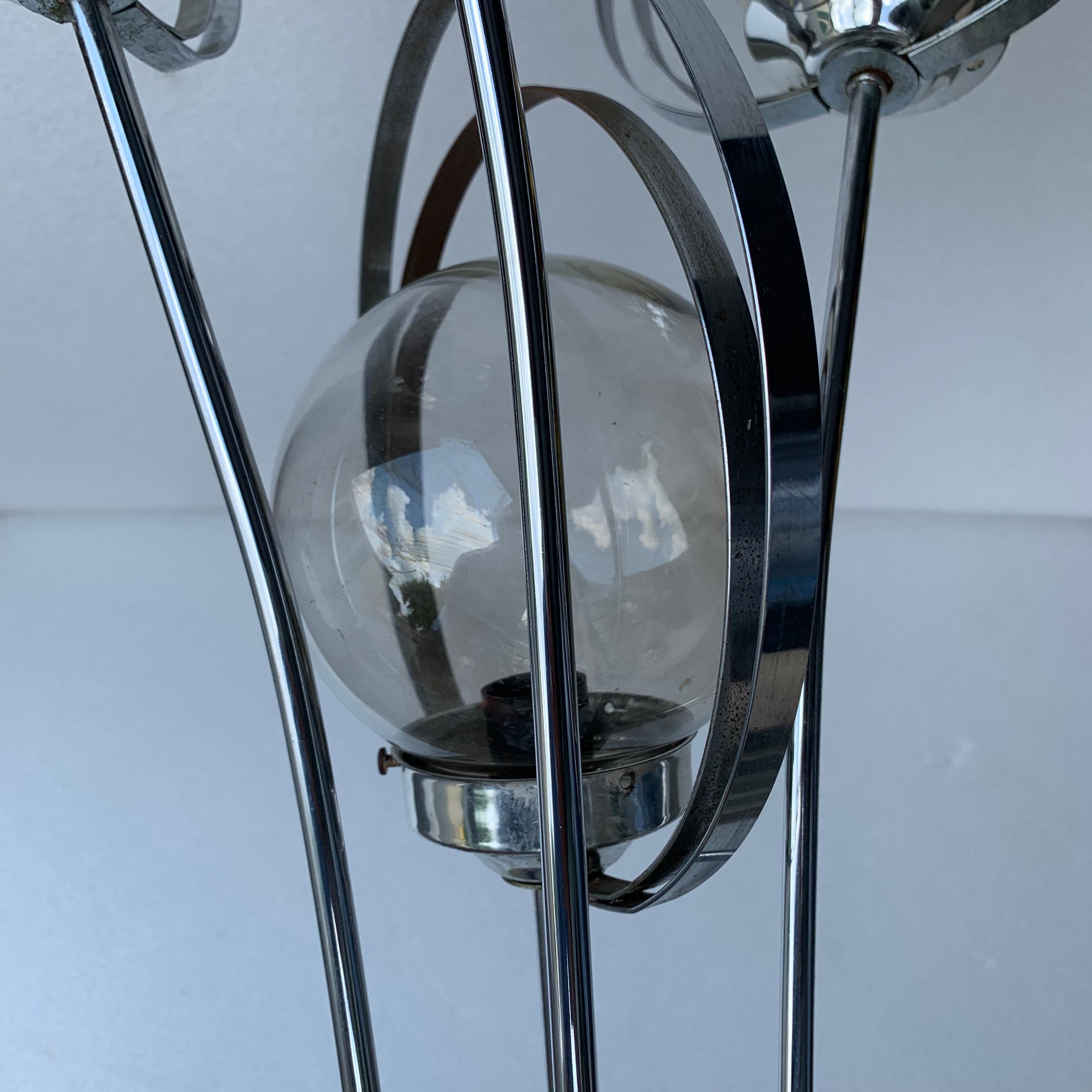 Mid-Century Modern Chrome Sputnik Floor Lamp 8