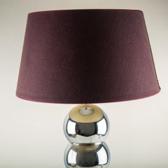 Mid-Century Modern Chrome Stacked Ball Table Lamp, Circa 1970s