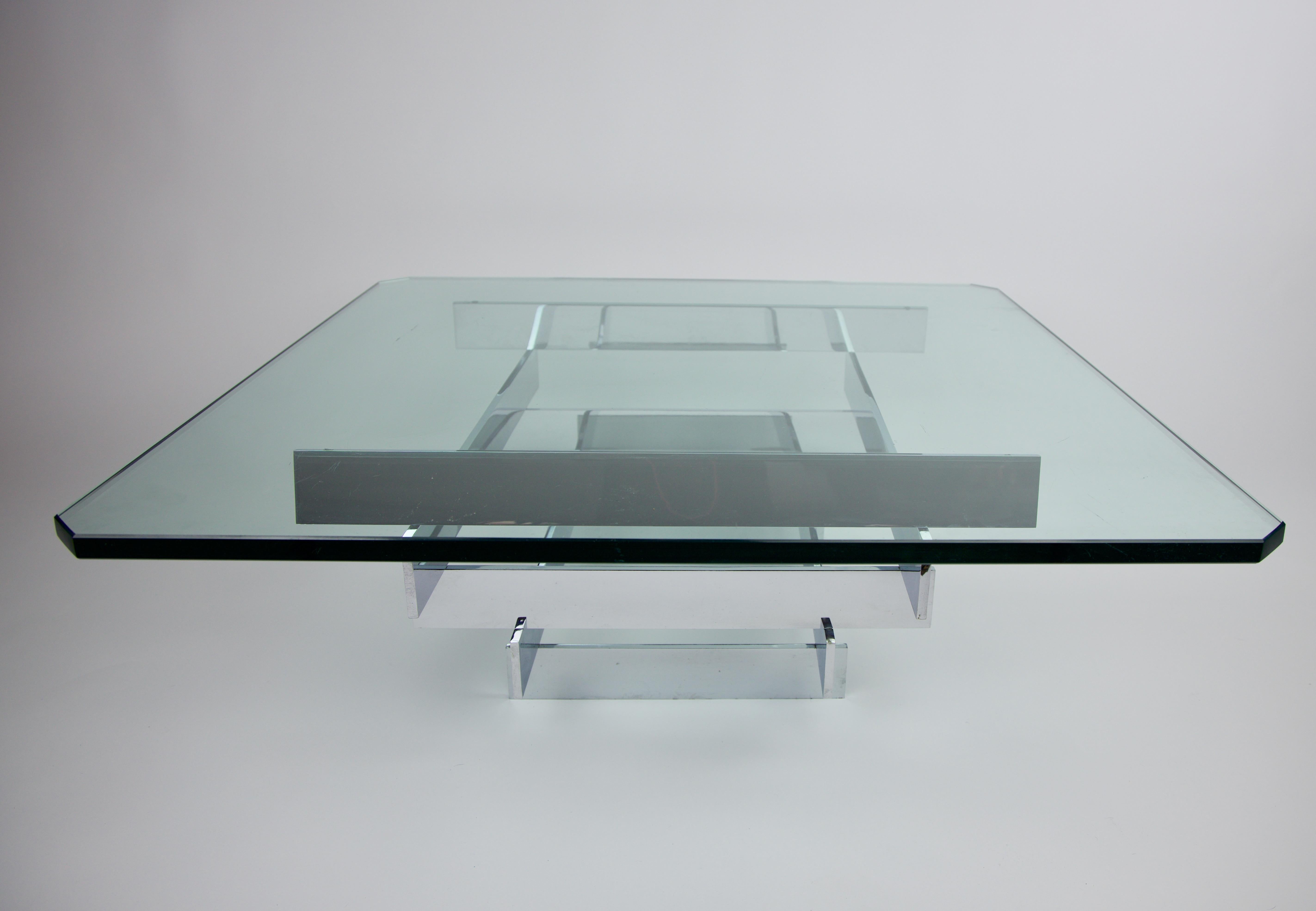 American Mid-Century Modern Chrome Stacked Coffee Table by Paul Mayen for Habitat For Sale