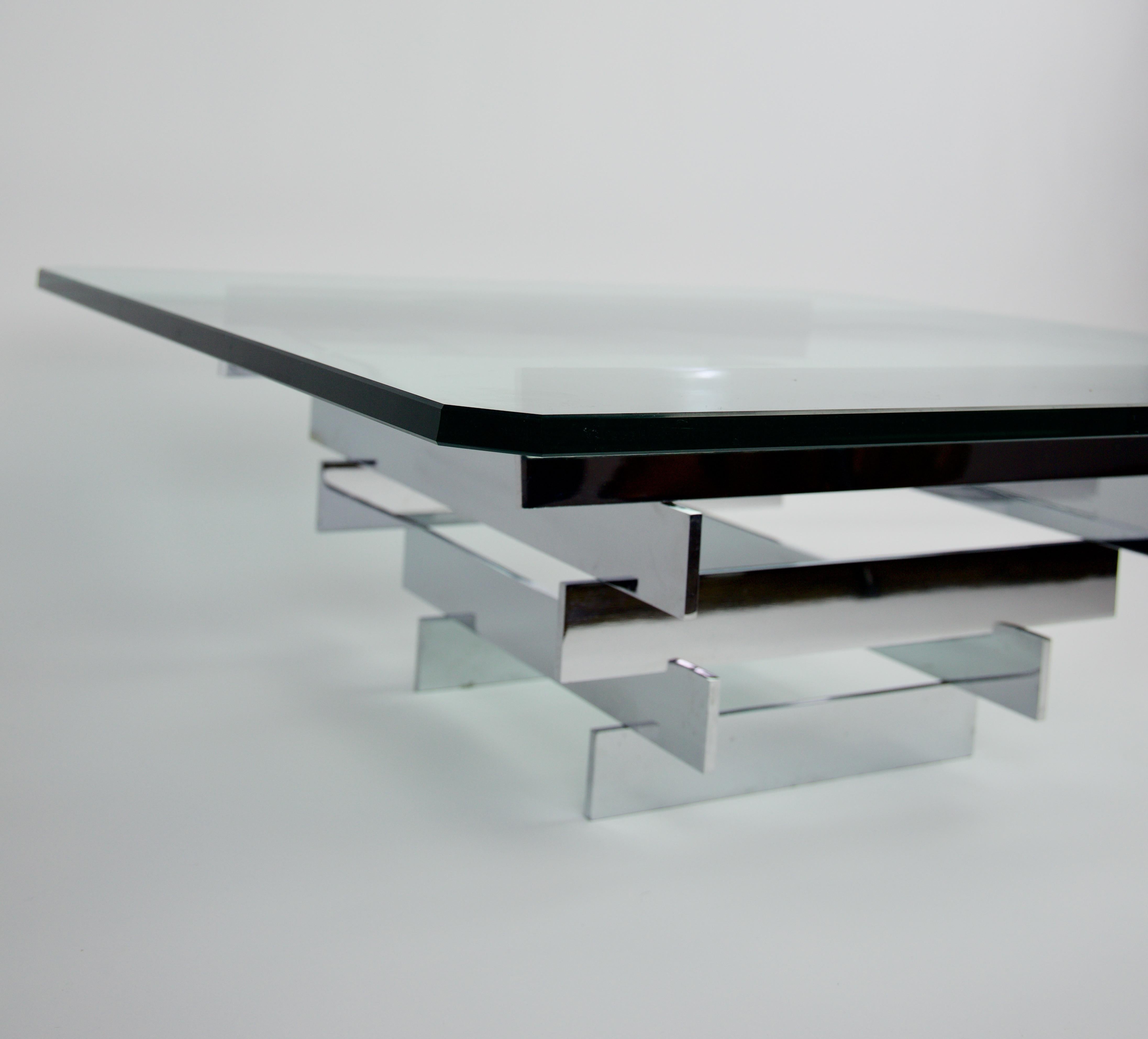 Mid-20th Century Mid-Century Modern Chrome Stacked Coffee Table by Paul Mayen for Habitat For Sale