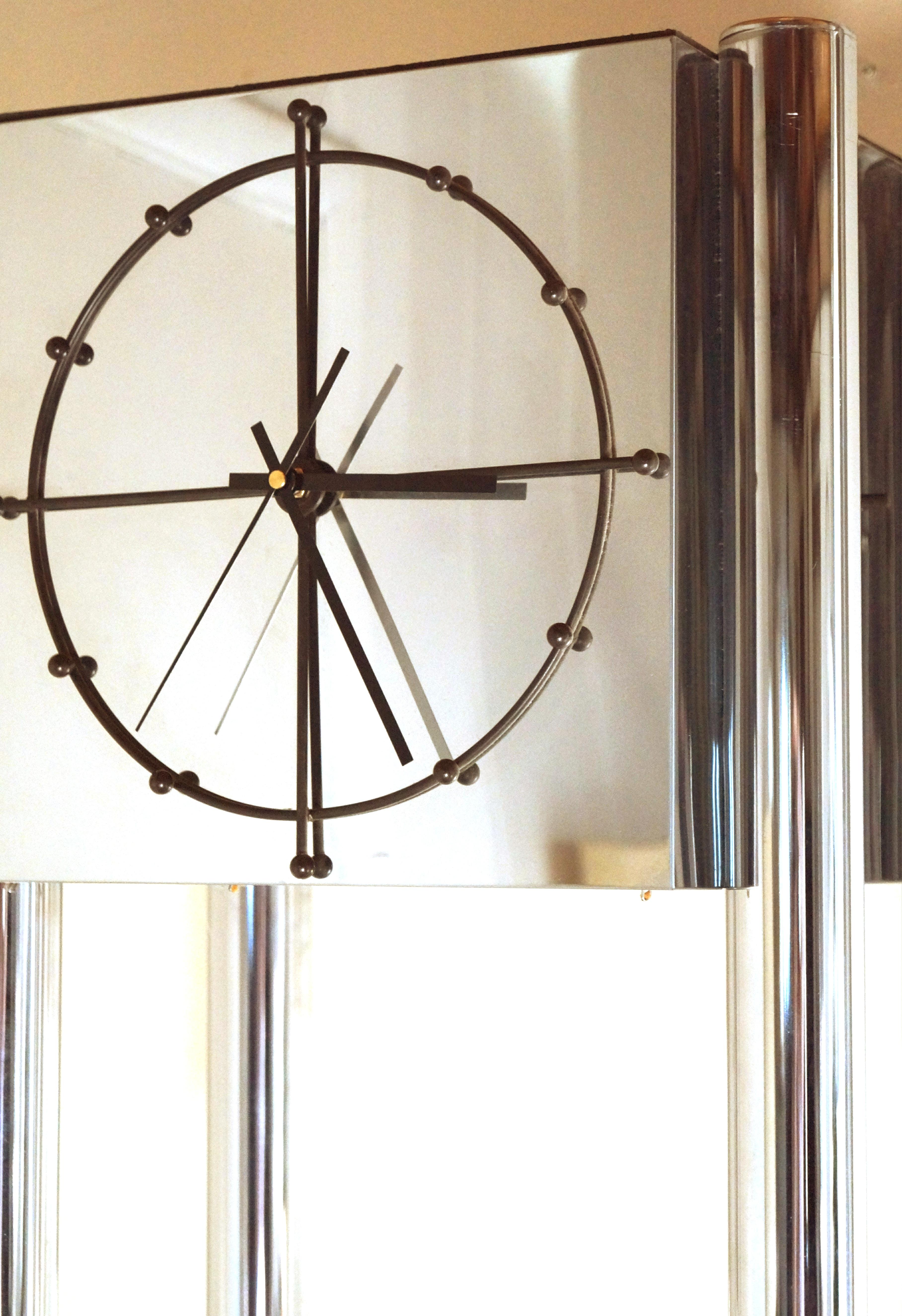 grandfather clock with glass shelves