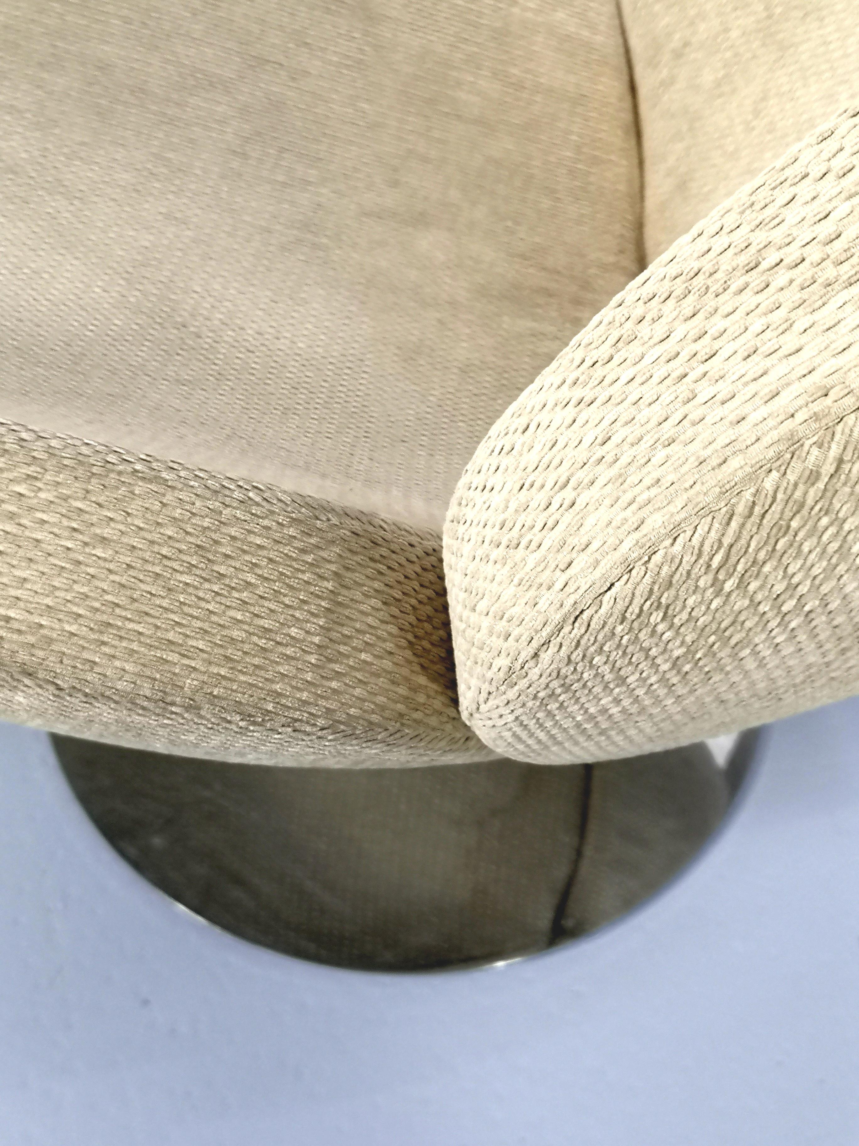 Fin du 20e siècle Fauteuil pivotant chromé moderne du milieu du siècle dernier