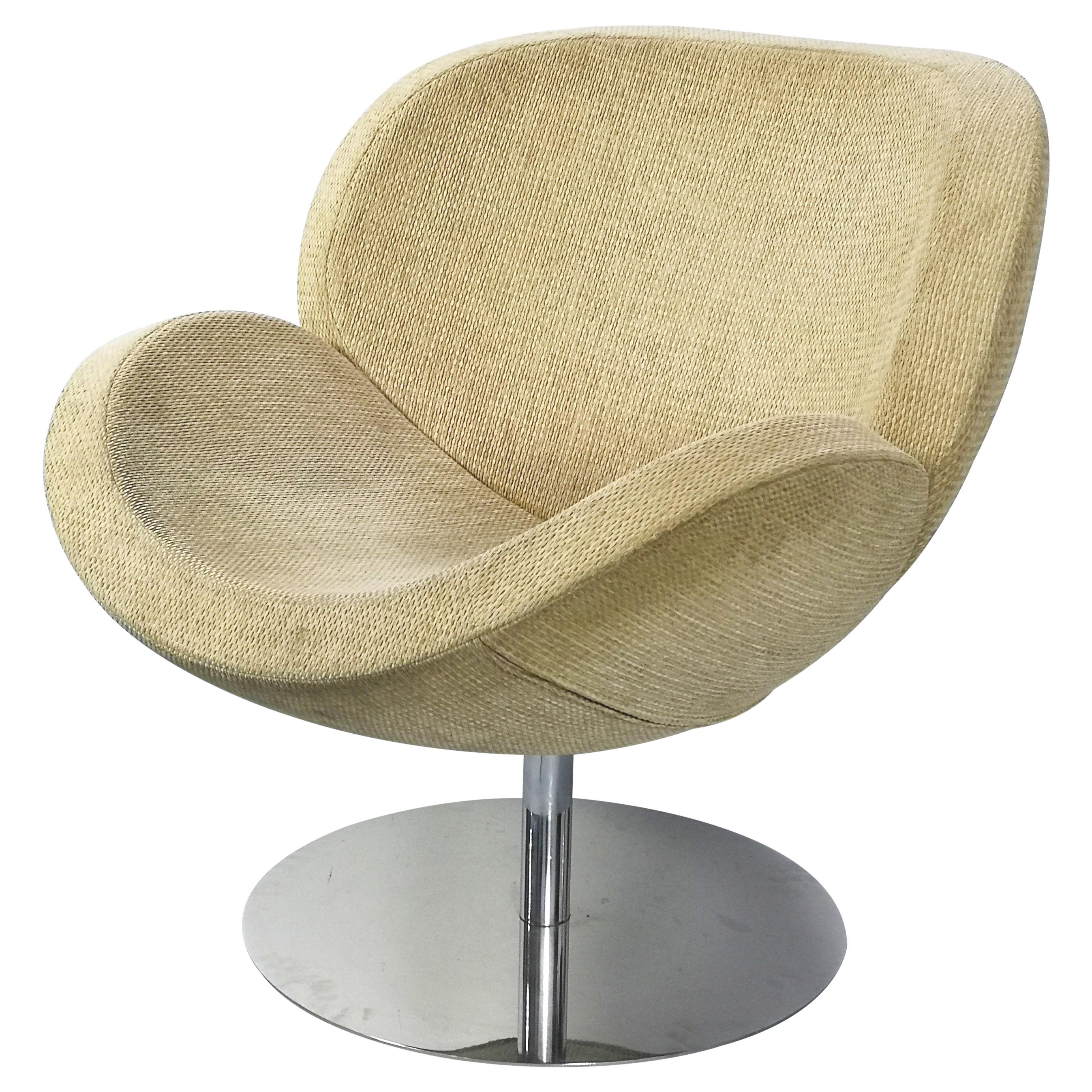 Fauteuil pivotant chromé moderne du milieu du siècle dernier