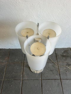 Mid-Century Modern Chrome table Lamp 3 cylinder 1970 by Paul Mayen