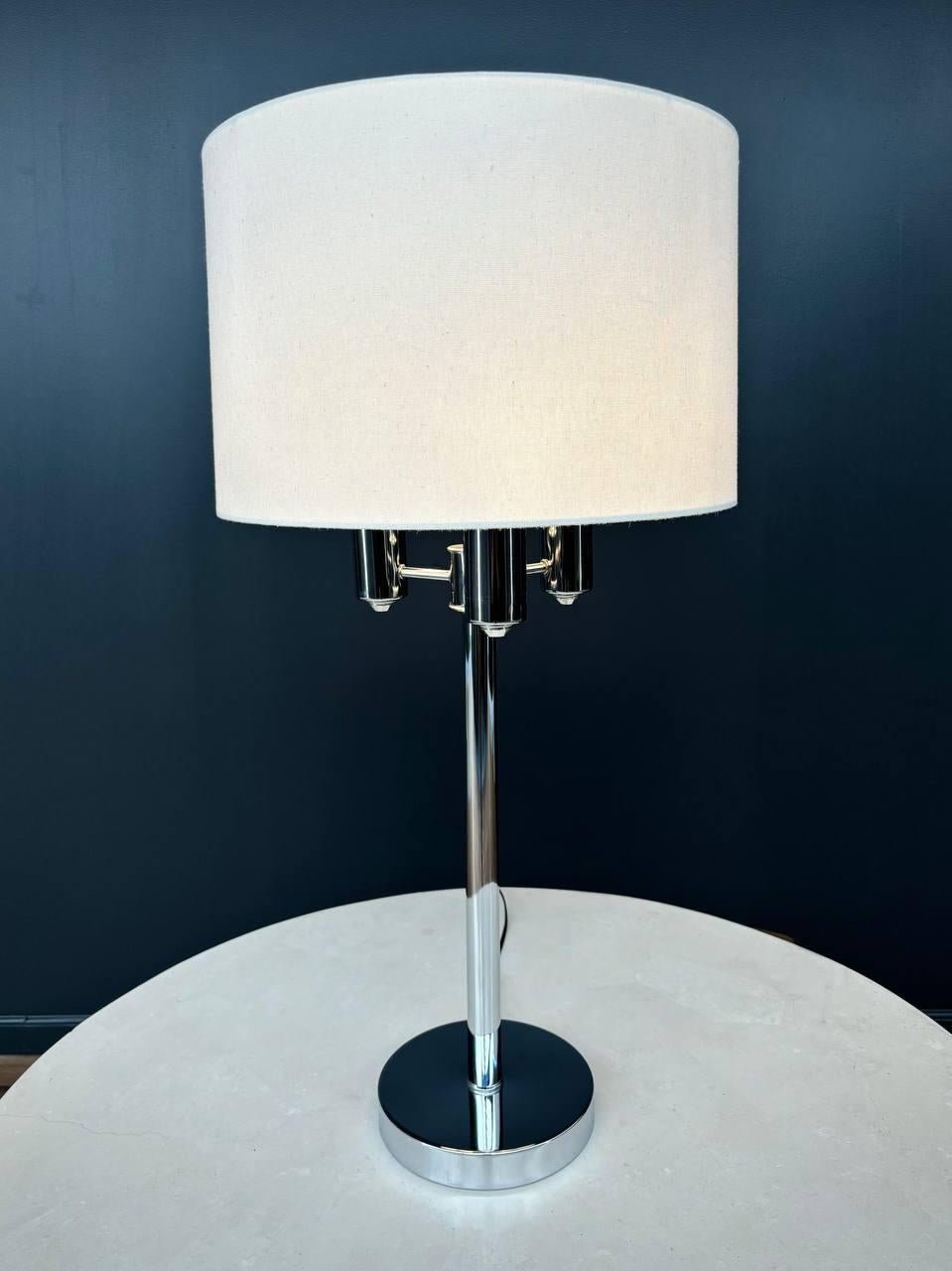 American Mid-Century Modern Chrome Table Lamp For Sale