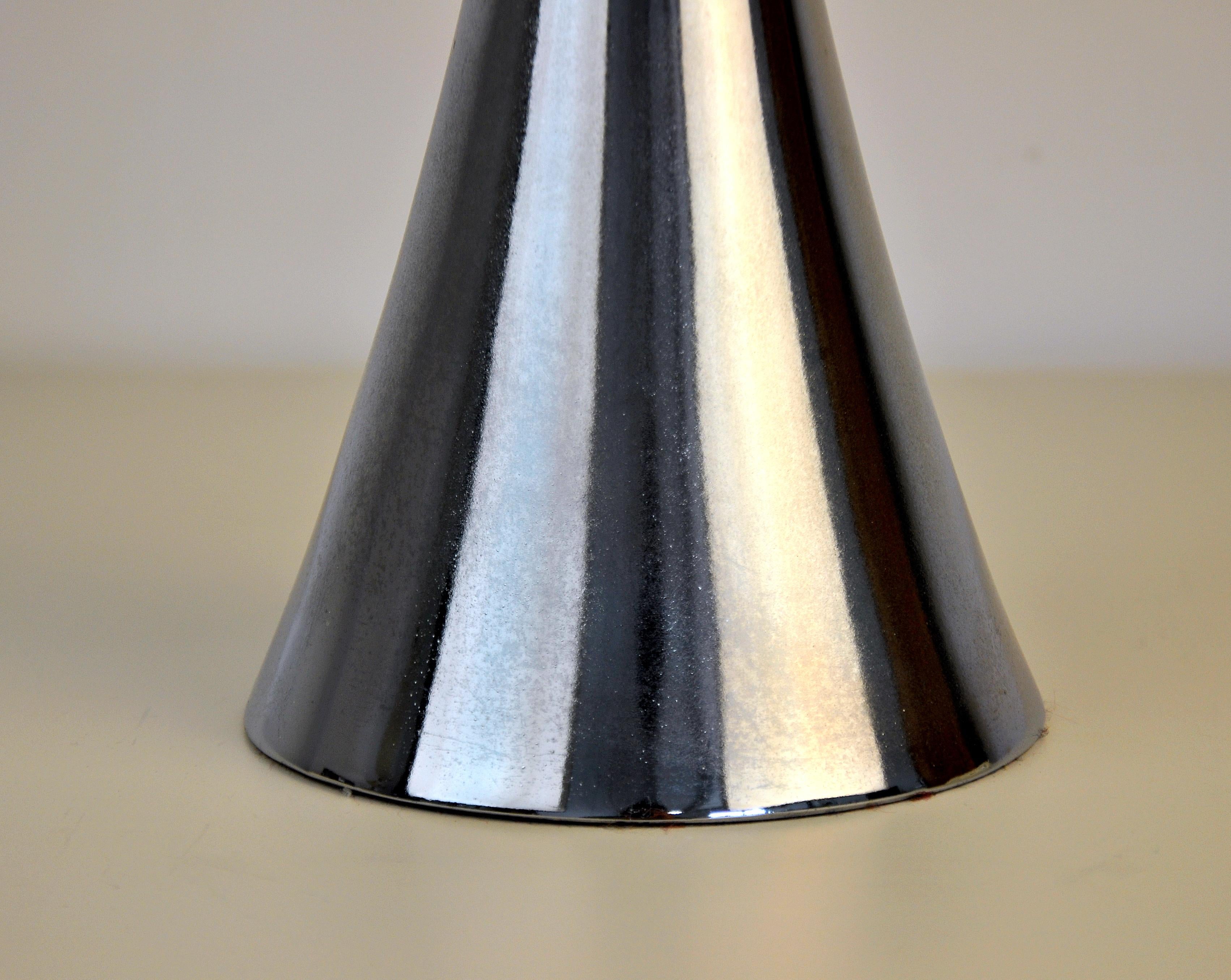 Late 20th Century Laurel Chrome Cone Lamp For Sale
