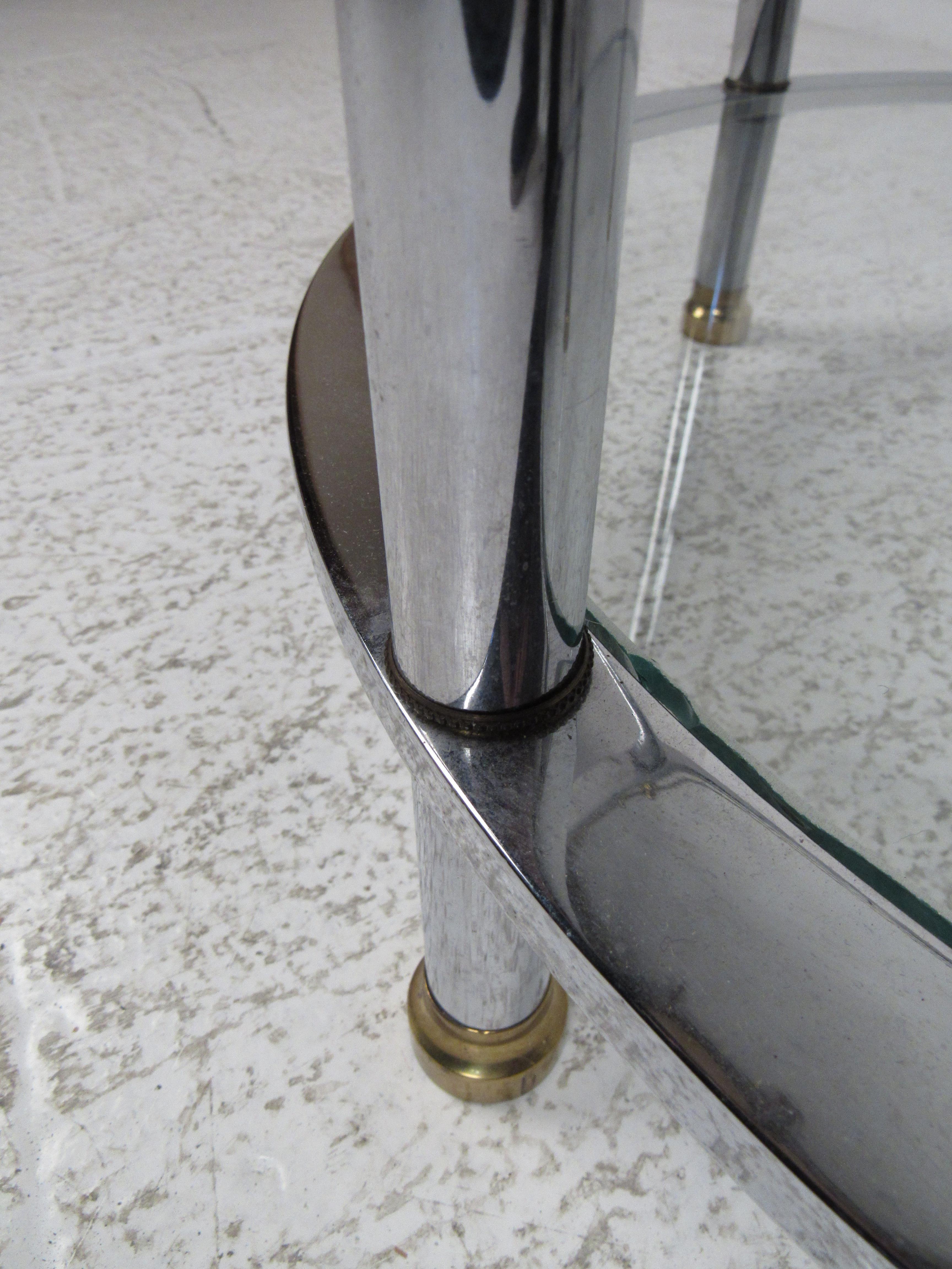 Mid-Century Modern Chrome Two-Tier Side Table 6