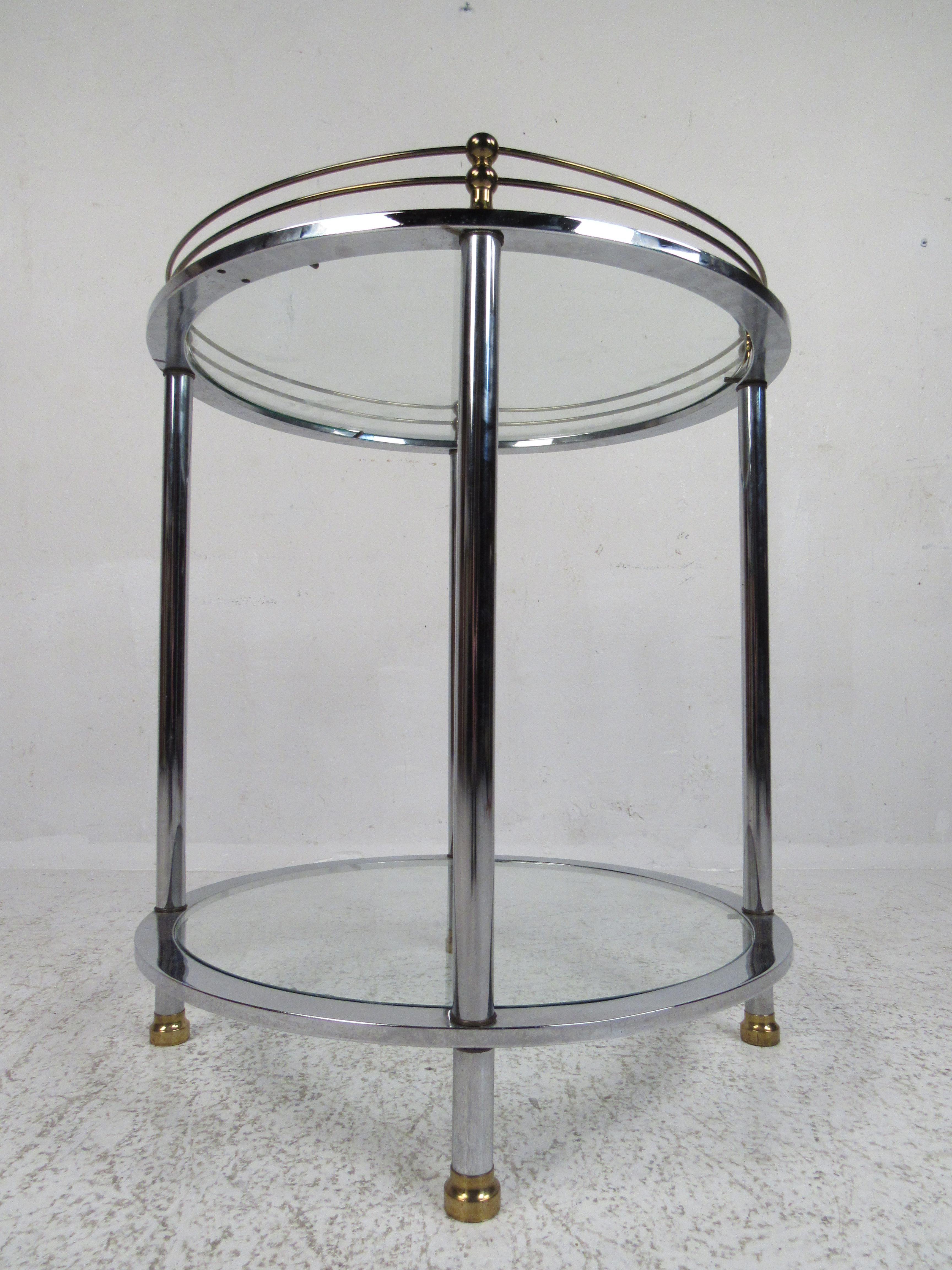 Late 20th Century Mid-Century Modern Chrome Two-Tier Side Table