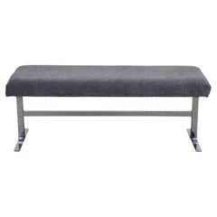 Banc tapissé de chrome moderne du milieu du siècle dernier, Design Institute America
