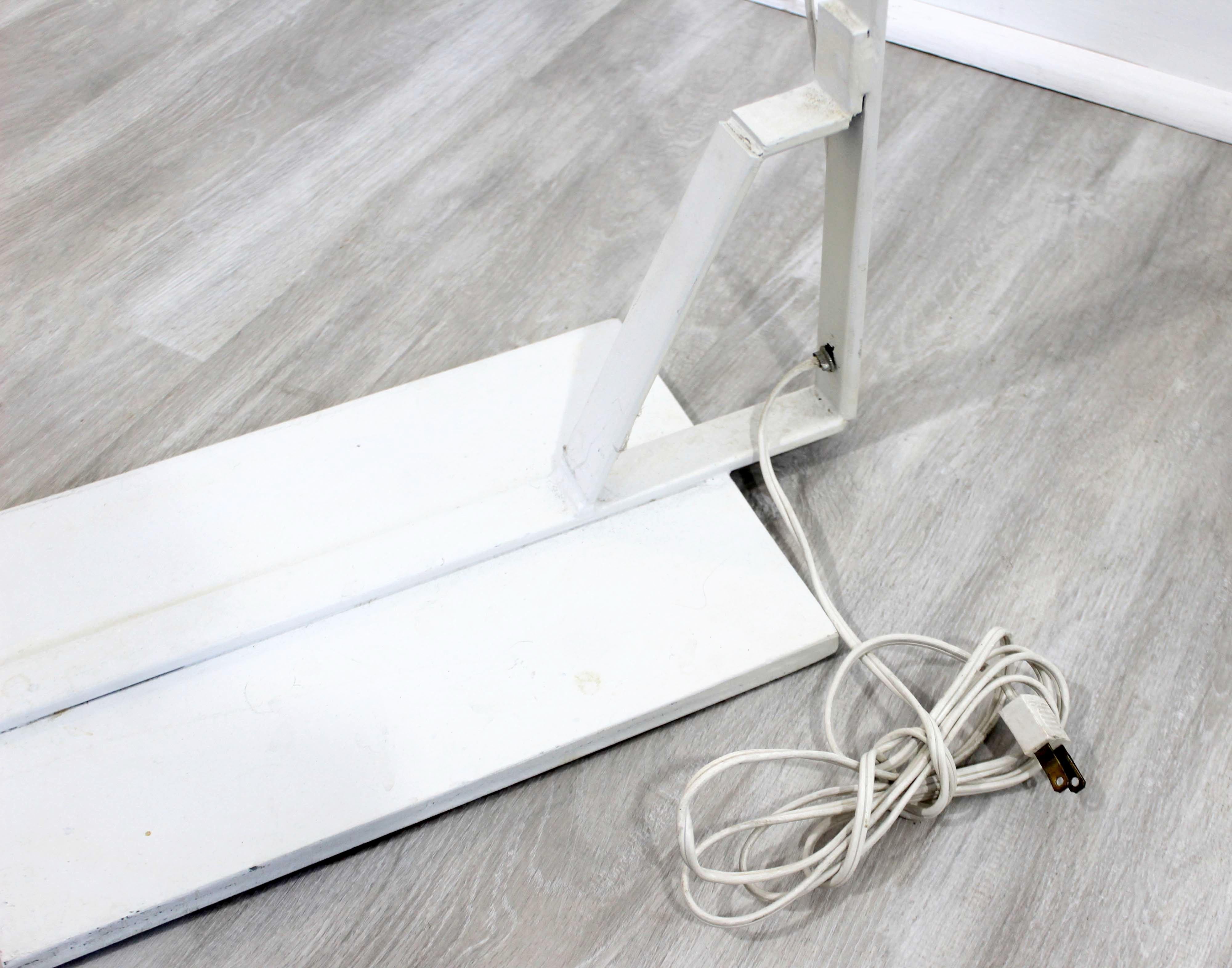 Mid-Century Modern Chrome and White Metal Adjustable Reading Floor Lamp, 1970s 2