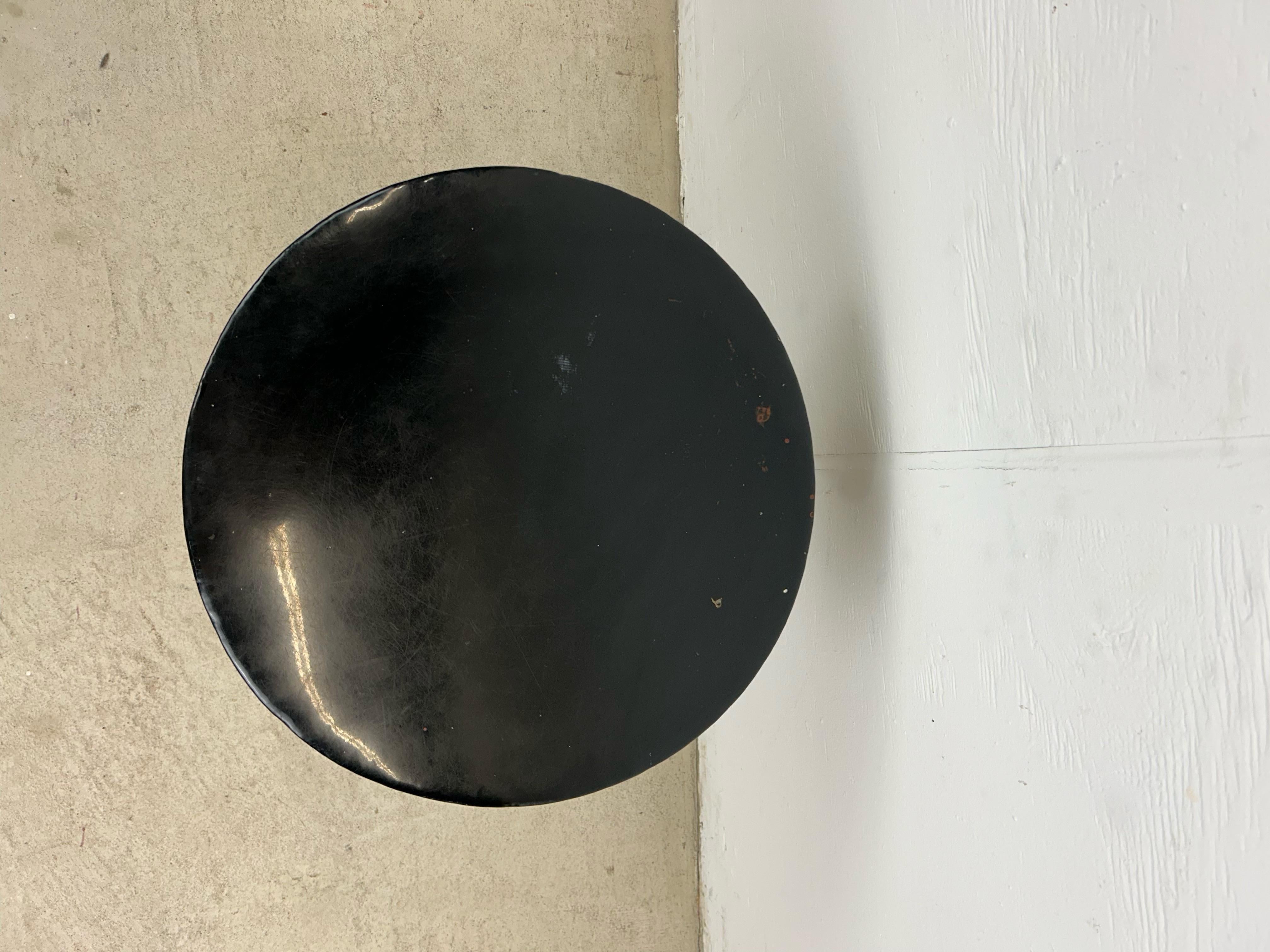 Mid Century Modern Chrome Wire Stool with Black Vinyl Seat For Sale 7