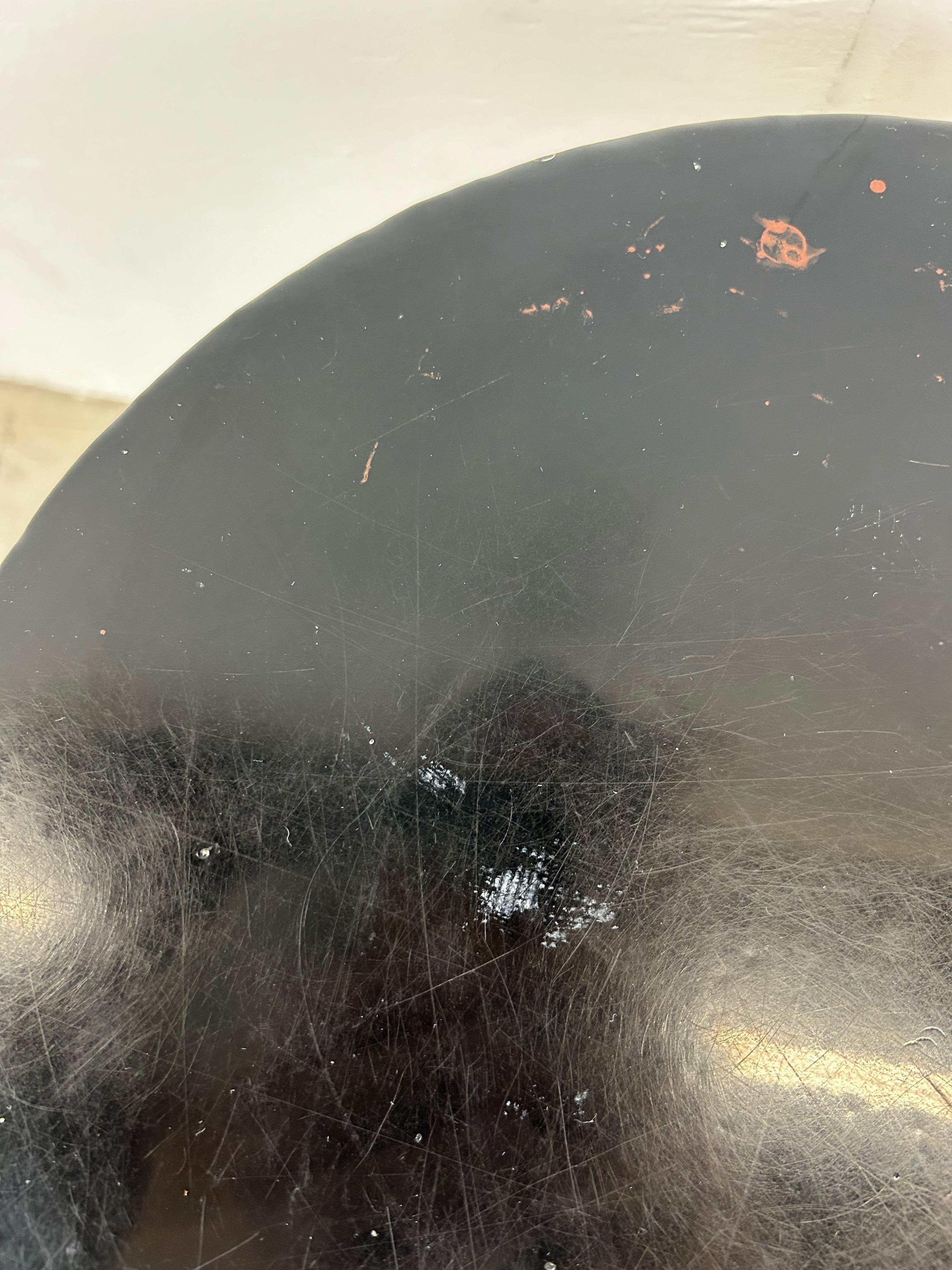 Mid Century Modern Chrome Wire Stool with Black Vinyl Seat For Sale 2