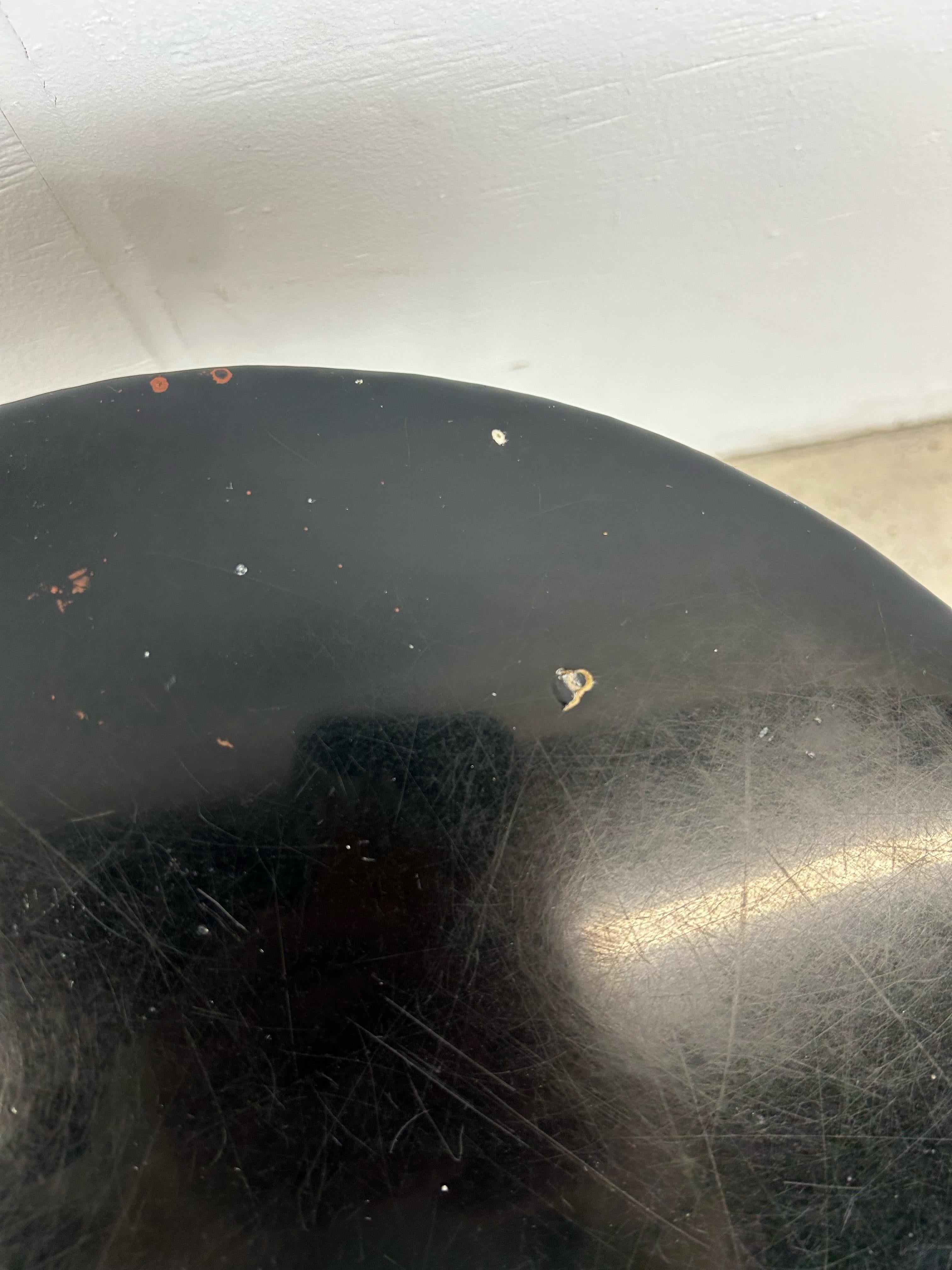 Mid Century Modern Chrome Wire Stool with Black Vinyl Seat For Sale 3