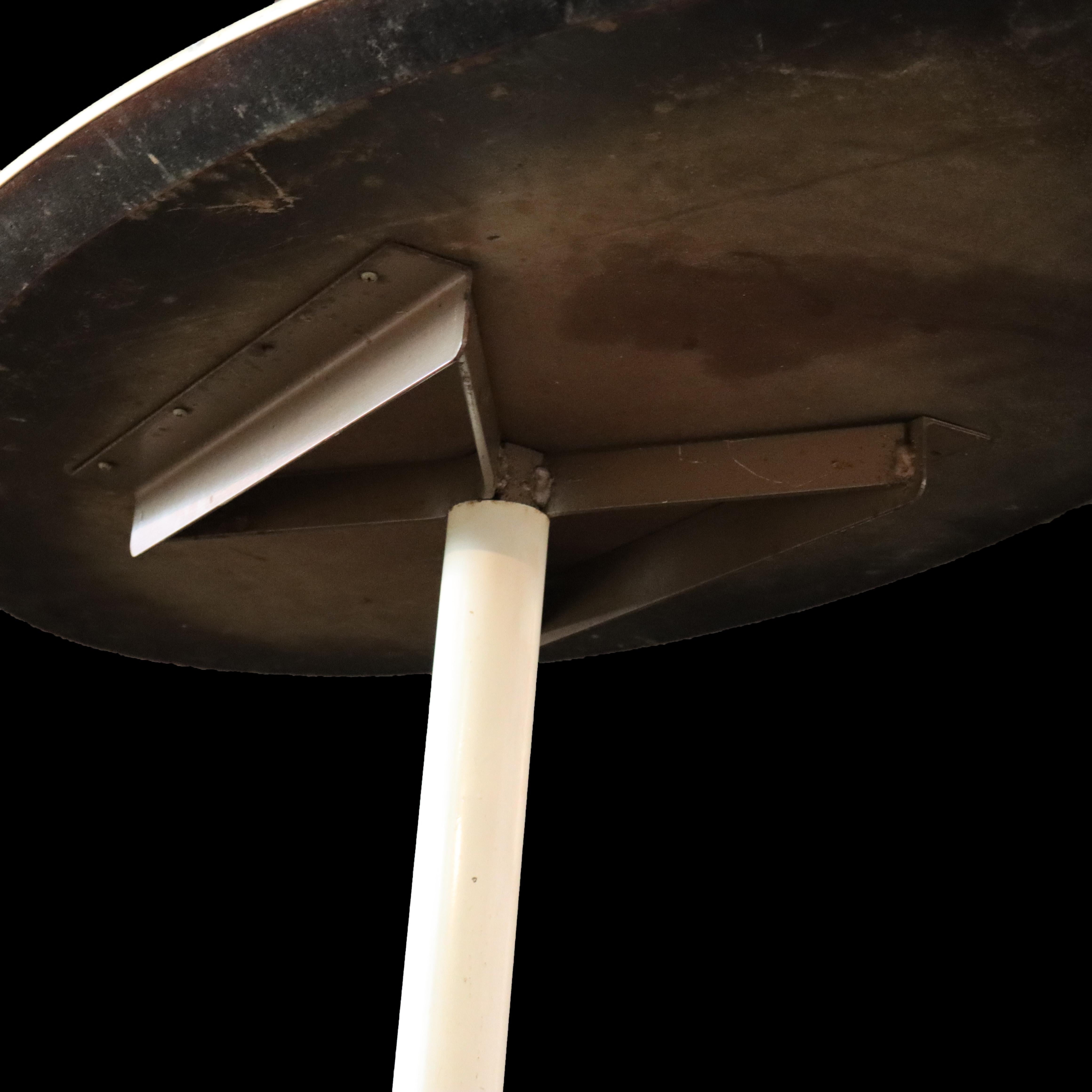 Mid Century Modern Chrome & Wood White Finish Surfboard Cafe Table C1960 For Sale 6