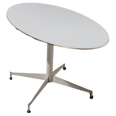 Mid Century Modern Chrome & Wood White Finish Surfboard Cafe Table C1960
