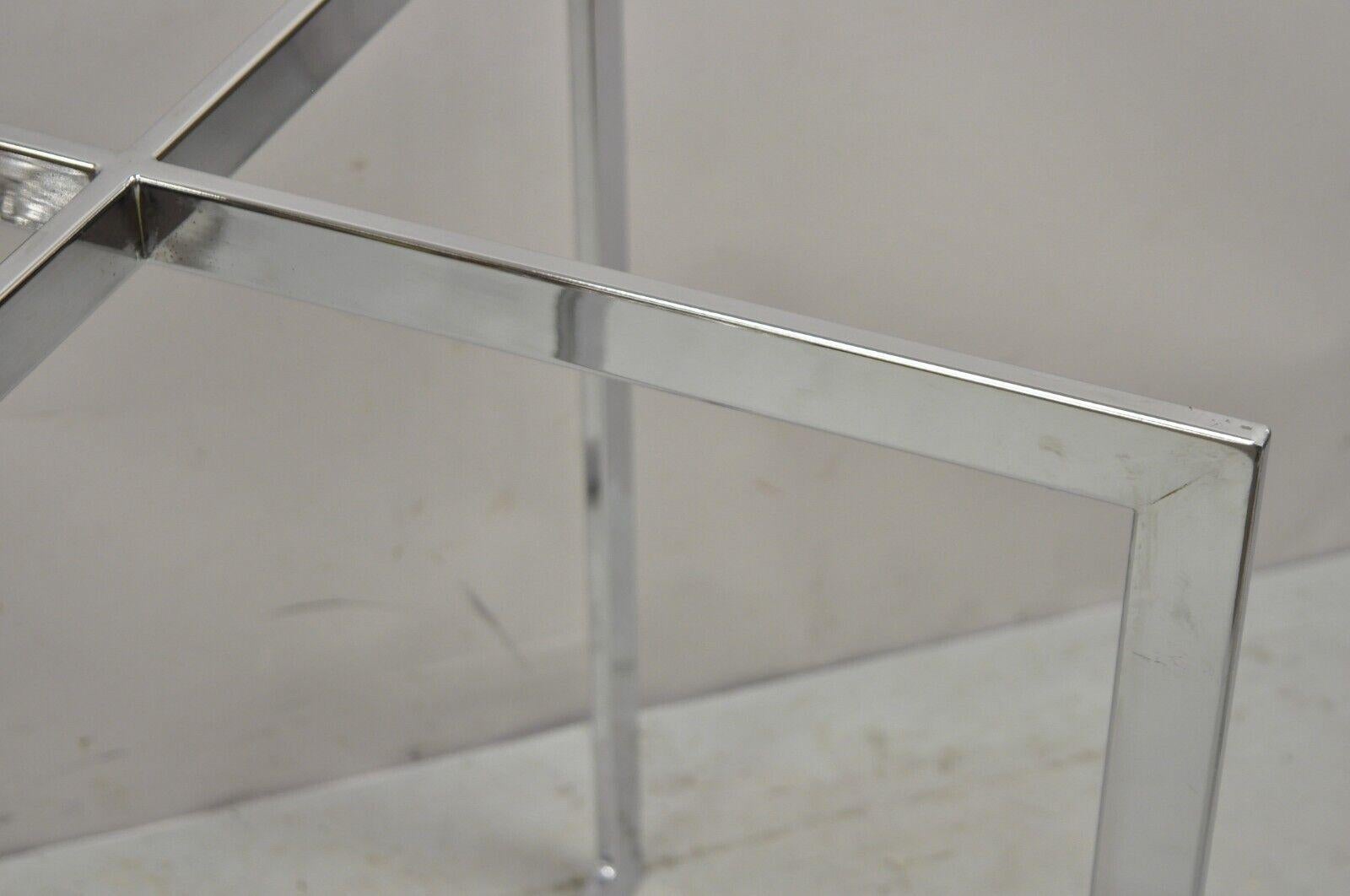 Mid-Century Modern Chrome X-Base Metal Frame Dining Table Pedestal Base 1