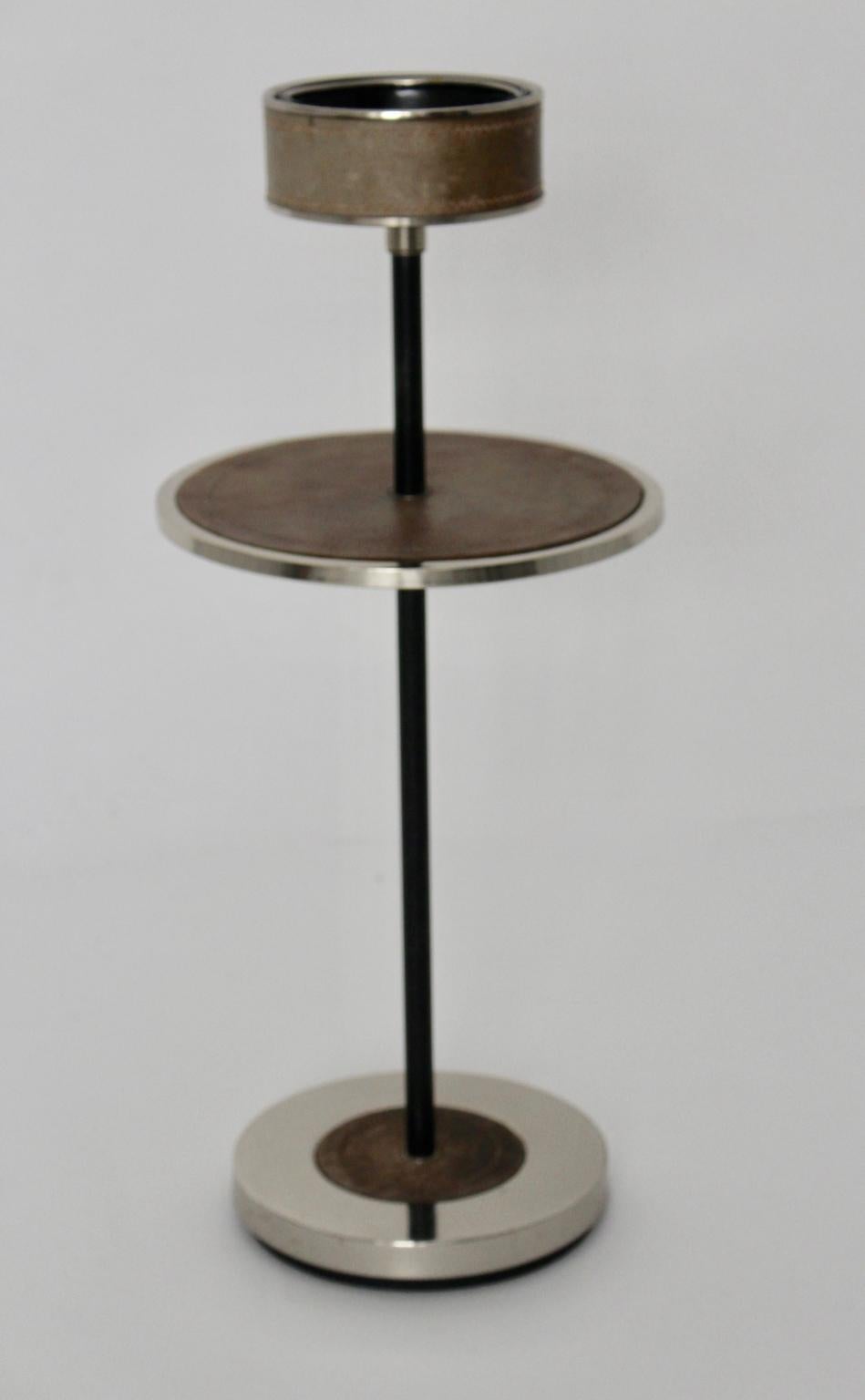 Mid-Century Modern Chromed Side Table with an Ashtray, 1970s In Fair Condition In Vienna, AT