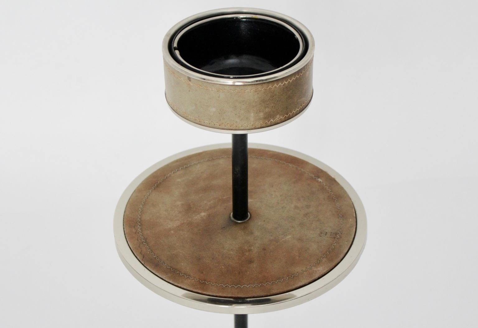 Late 20th Century Mid-Century Modern Chromed Side Table with an Ashtray, 1970s