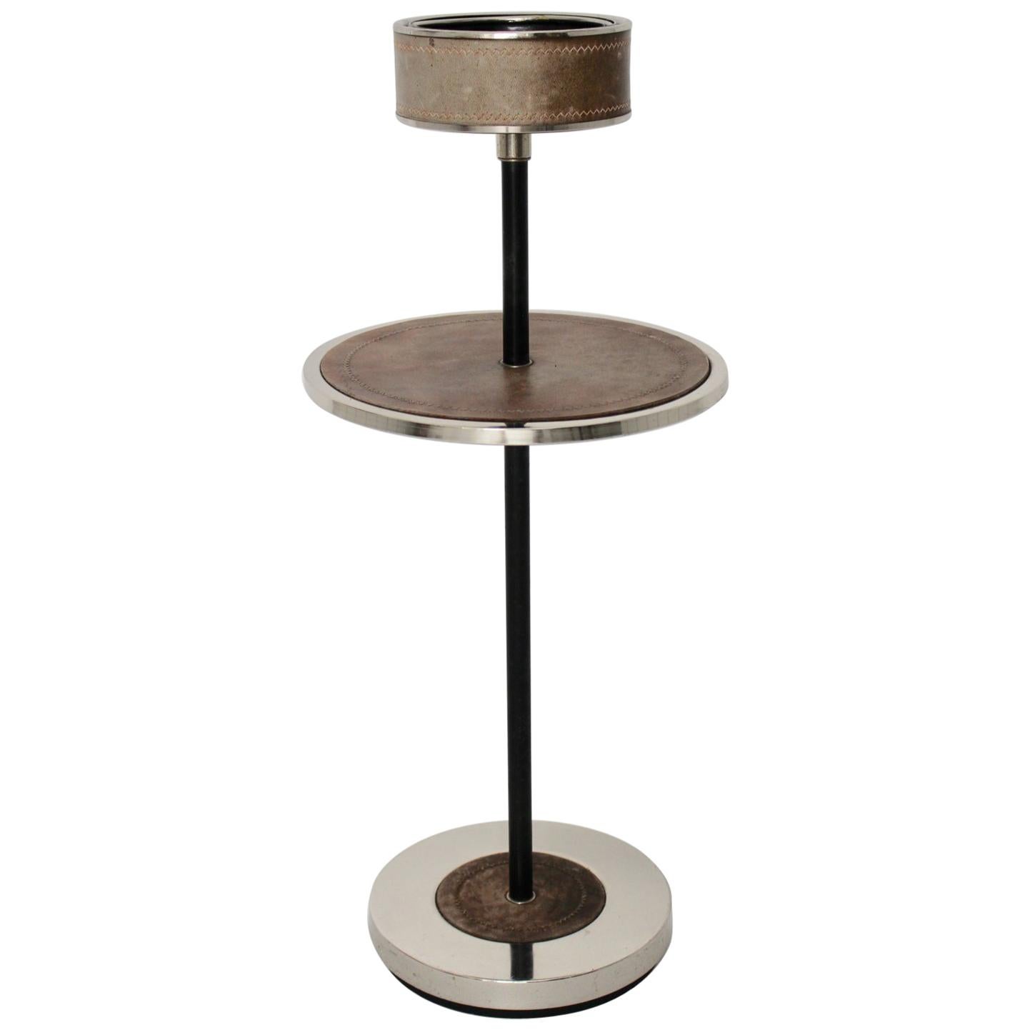Mid-Century Modern Chromed Side Table with an Ashtray, 1970s