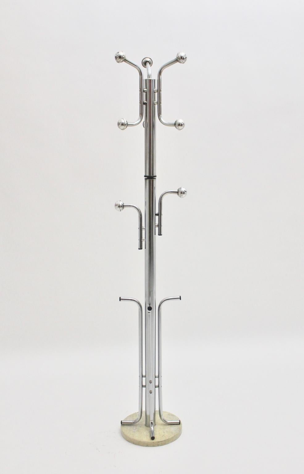 MidCentury Modern Chromed Vintage Coat Rack, circa 1970 at 1stDibs