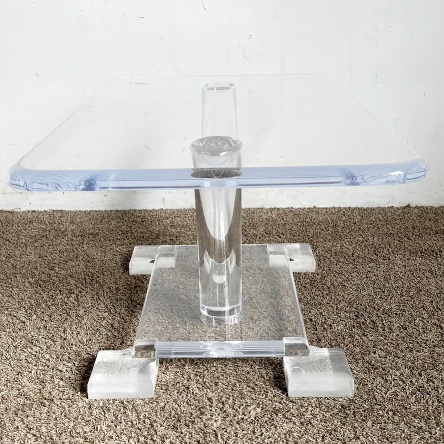 Mid Century Modern Chunky Lucite Coffee Table For Sale 3