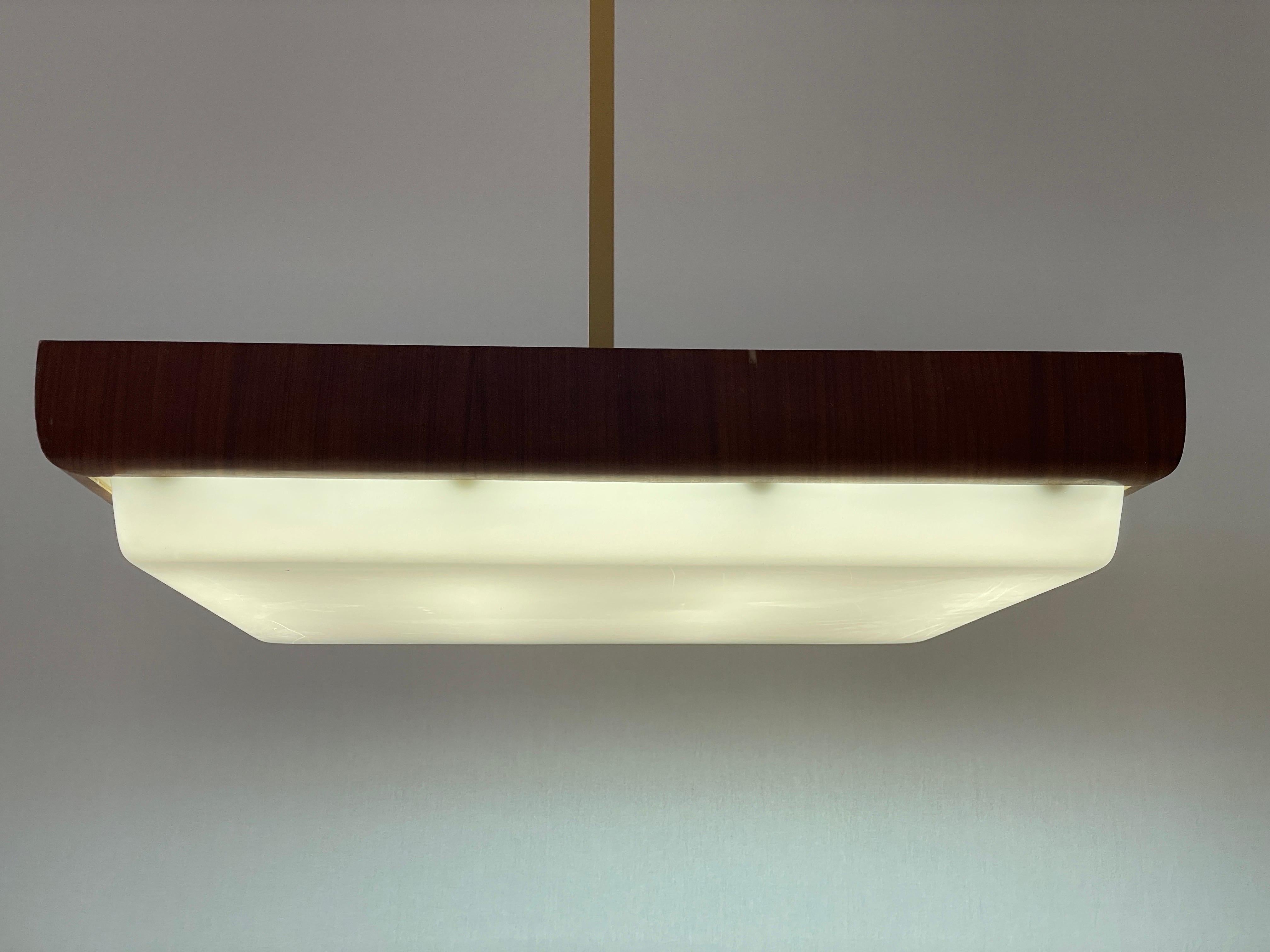 Lampada da soffitto per cinema-teatro moderna di metà secolo in Wood e Plexi, anni '50, Italia in vendita 4