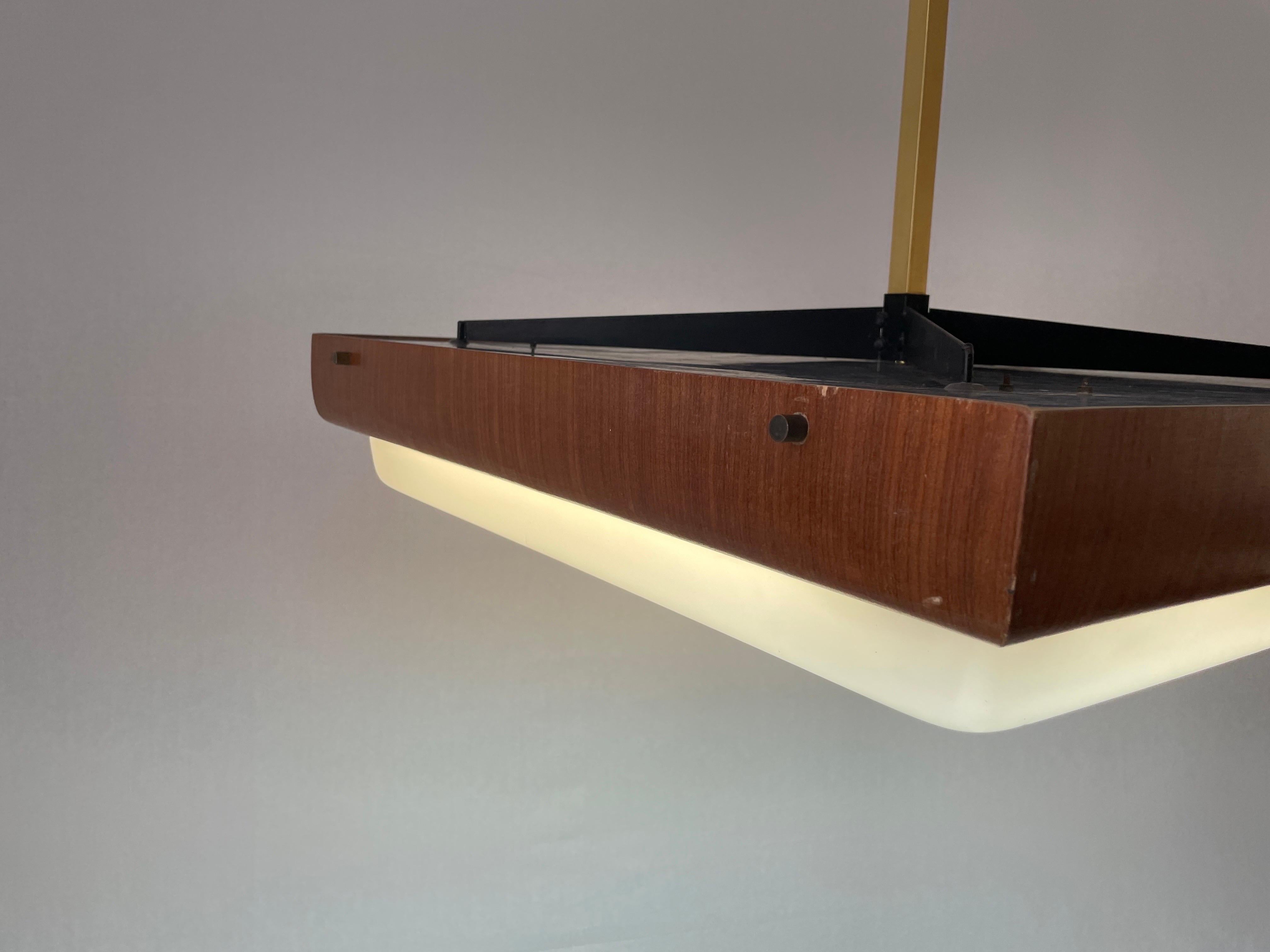 Lampada da soffitto per cinema-teatro moderna di metà secolo in Wood e Plexi, anni '50, Italia in vendita 7