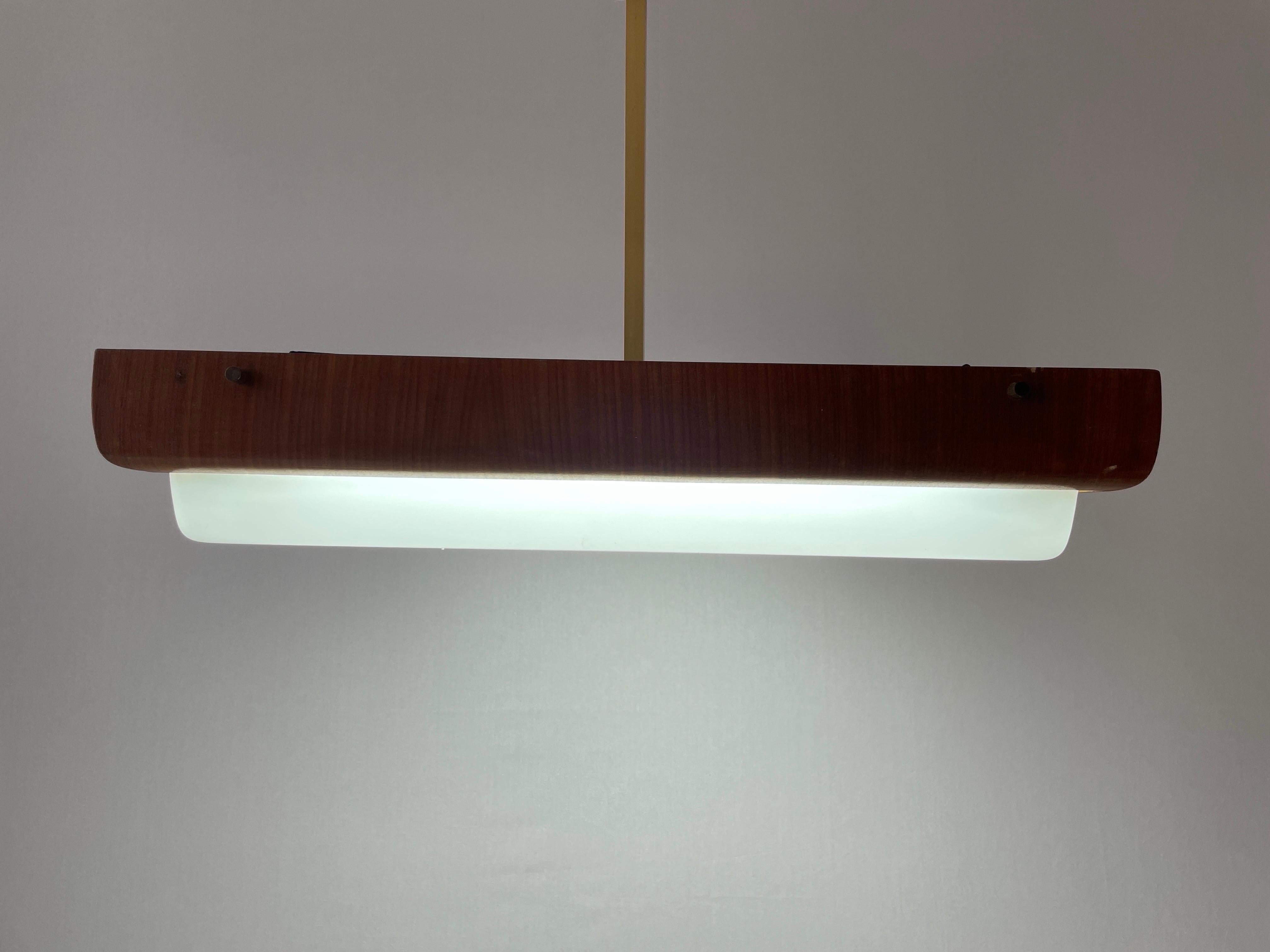 Lampada da soffitto per cinema-teatro moderna di metà secolo in Wood e Plexi, anni '50, Italia in vendita 11