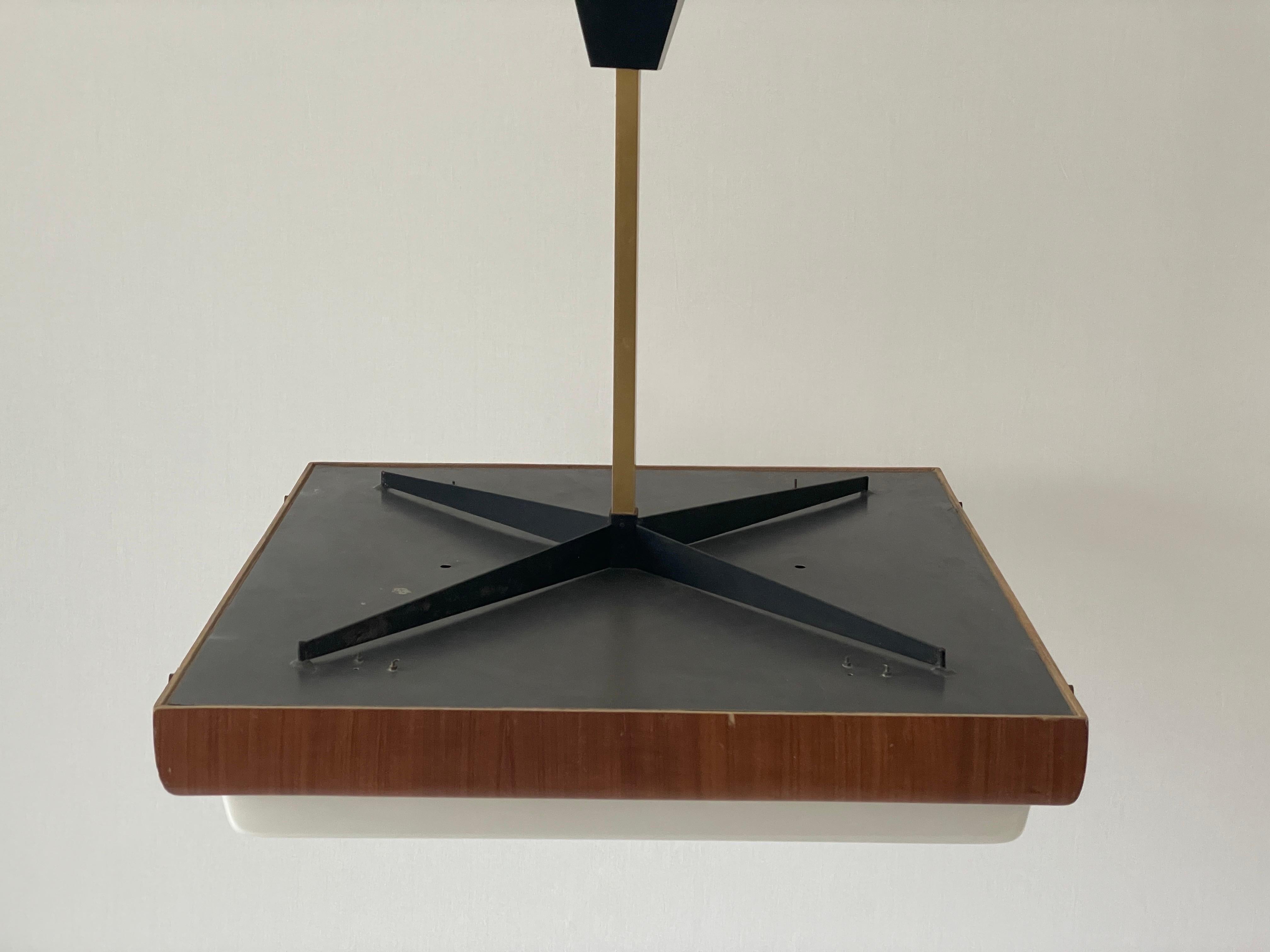 Mid-Century moderno Lampada da soffitto per cinema-teatro moderna di metà secolo in Wood e Plexi, anni '50, Italia in vendita