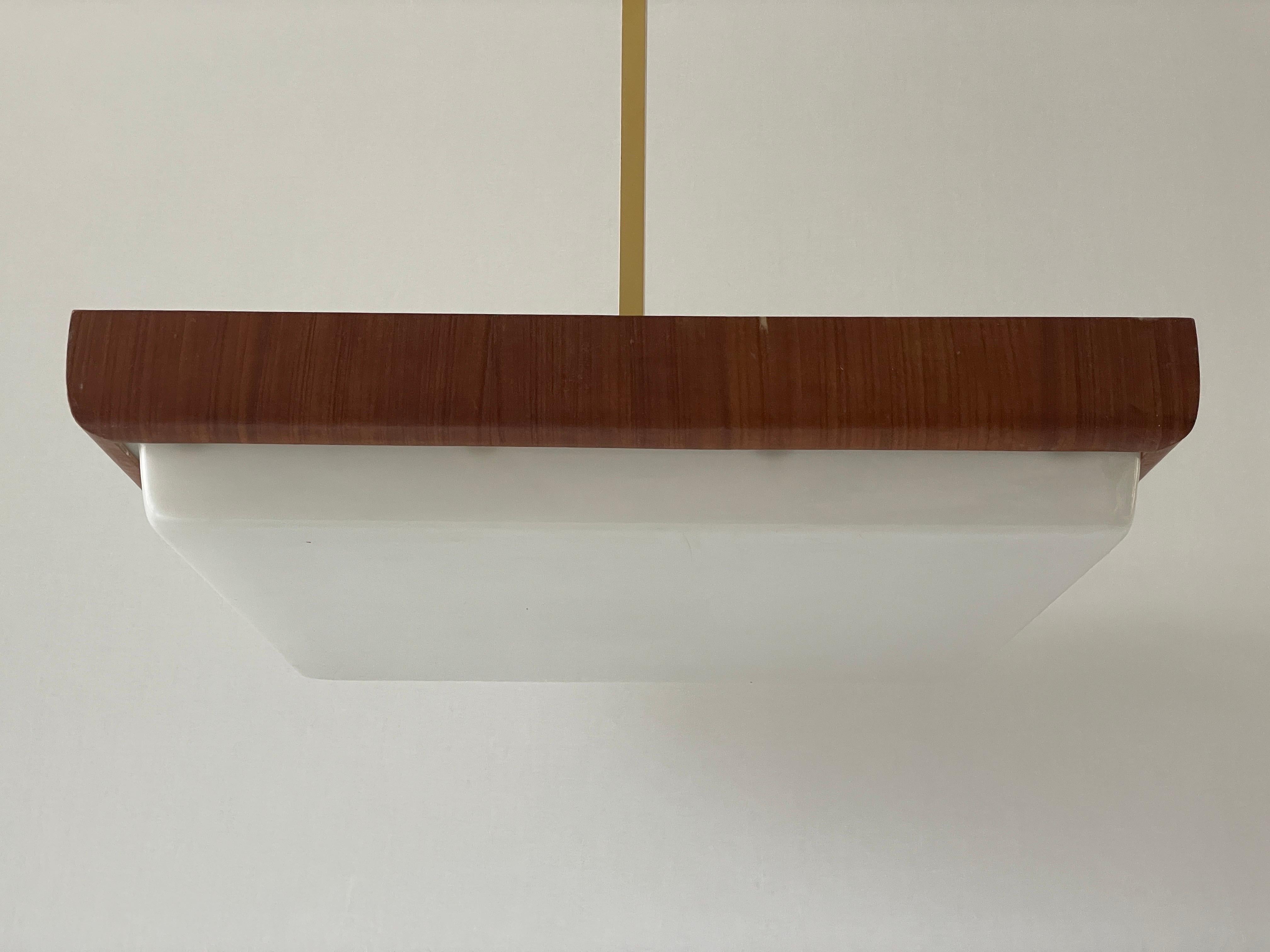 Italiano Lampada da soffitto per cinema-teatro moderna di metà secolo in Wood e Plexi, anni '50, Italia in vendita