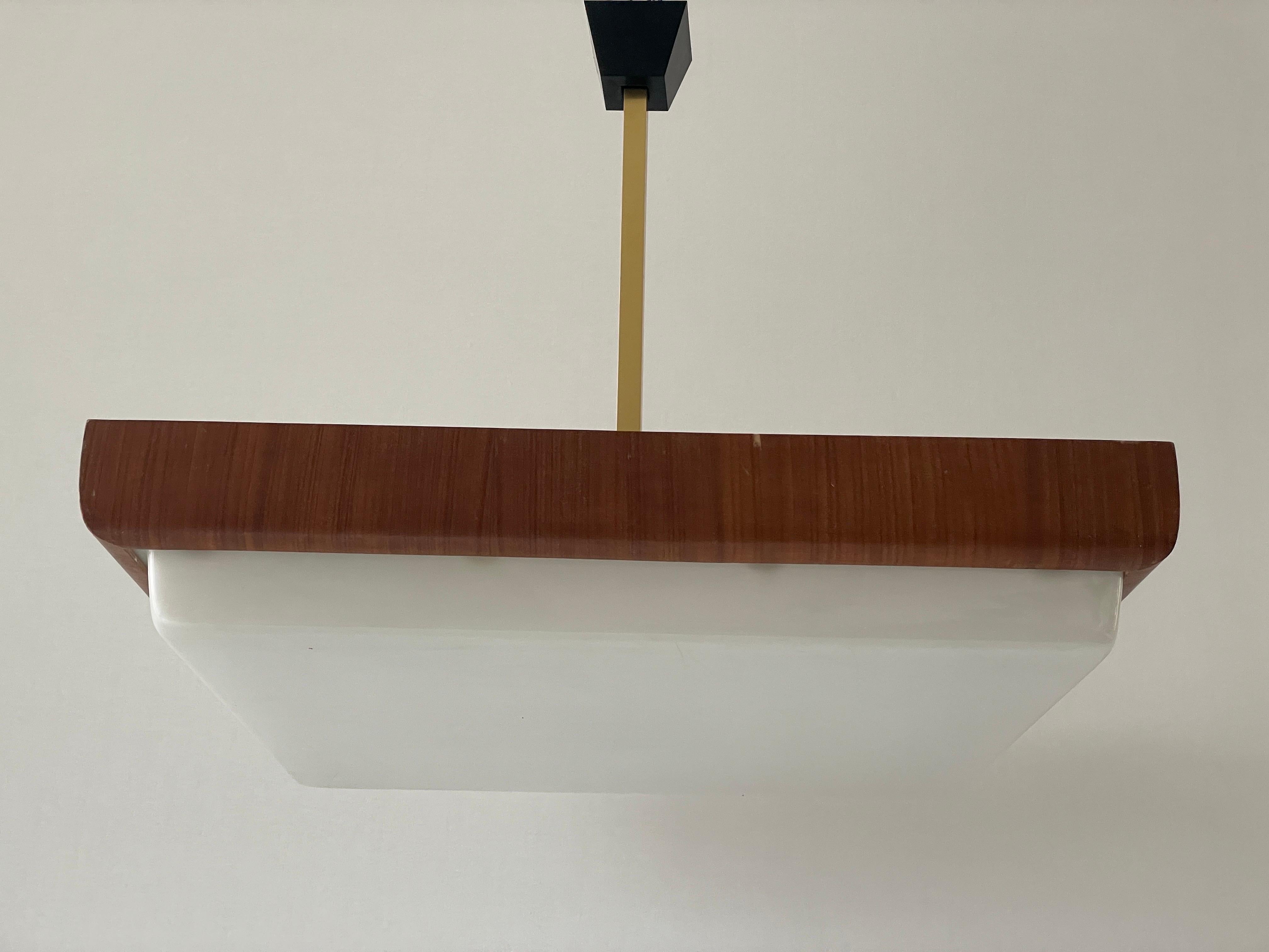 Lampada da soffitto per cinema-teatro moderna di metà secolo in Wood e Plexi, anni '50, Italia In condizioni ottime in vendita a Hagenbach, DE