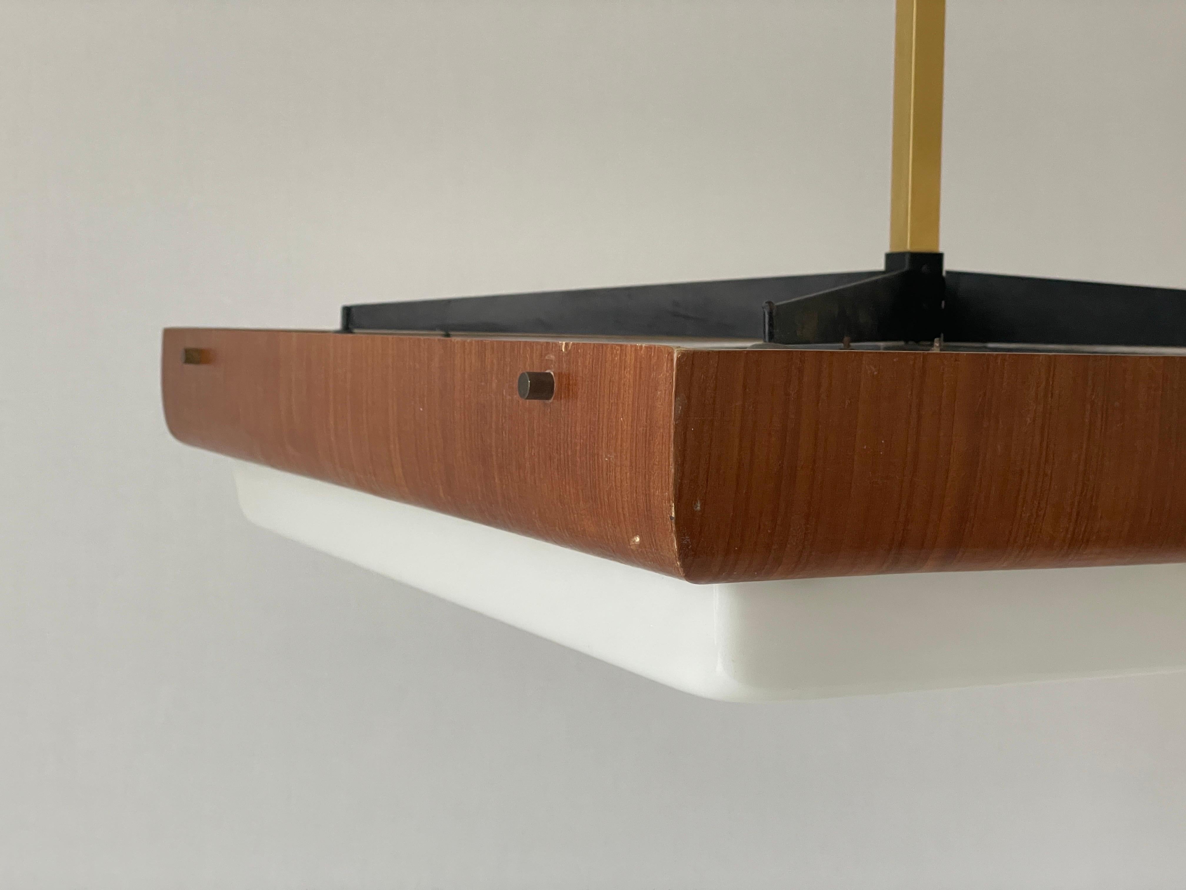 Metà XX secolo Lampada da soffitto per cinema-teatro moderna di metà secolo in Wood e Plexi, anni '50, Italia in vendita