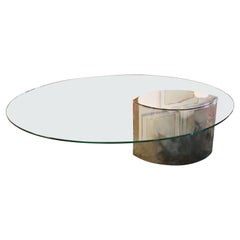 Mid-Century Modern Cini Boeri for Knoll Intl Steel Glass Coffee Table Italy, 70s