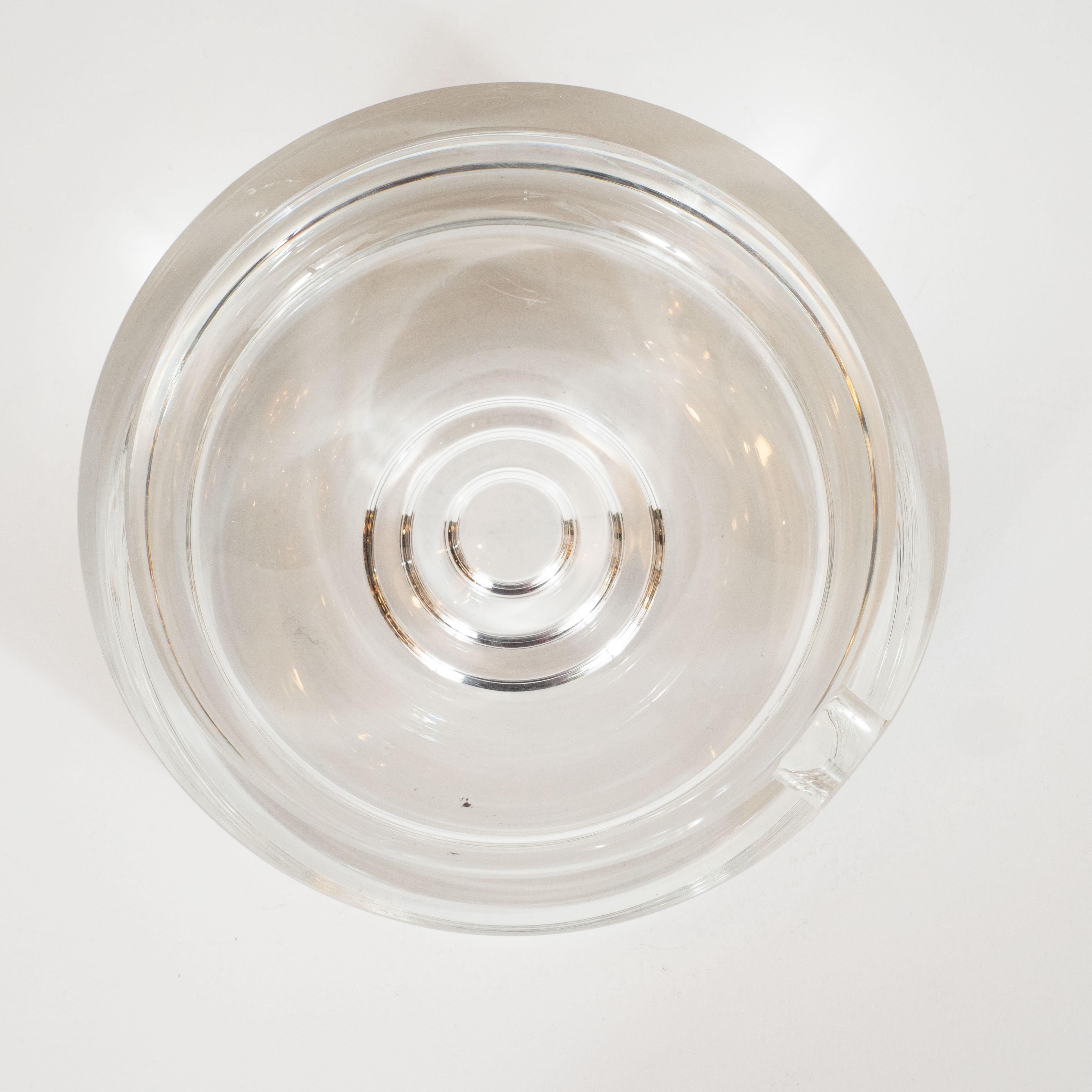 German Mid-Century Modern Circular Crystal Ashtray by Rosenthal