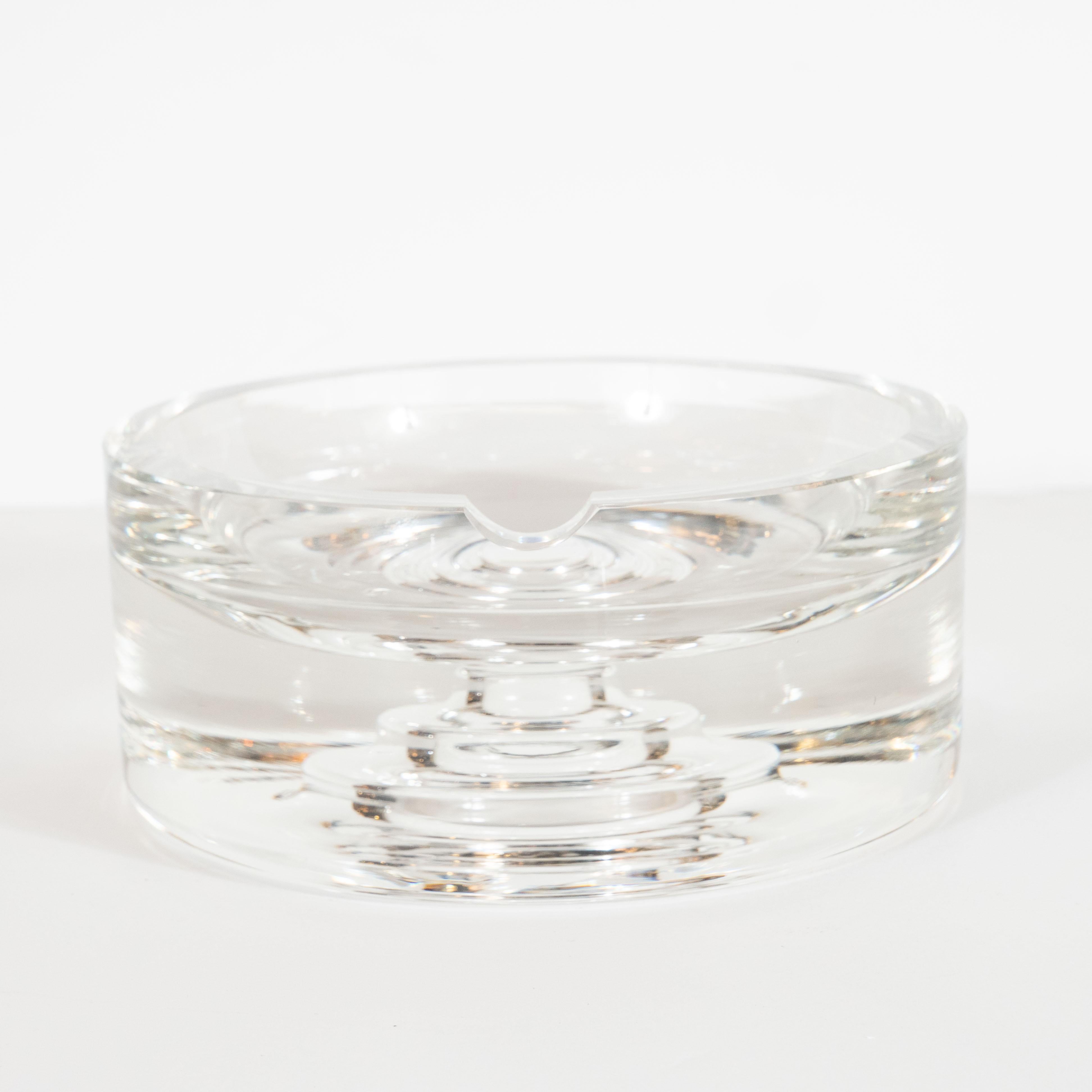 Late 20th Century Mid-Century Modern Circular Crystal Ashtray by Rosenthal