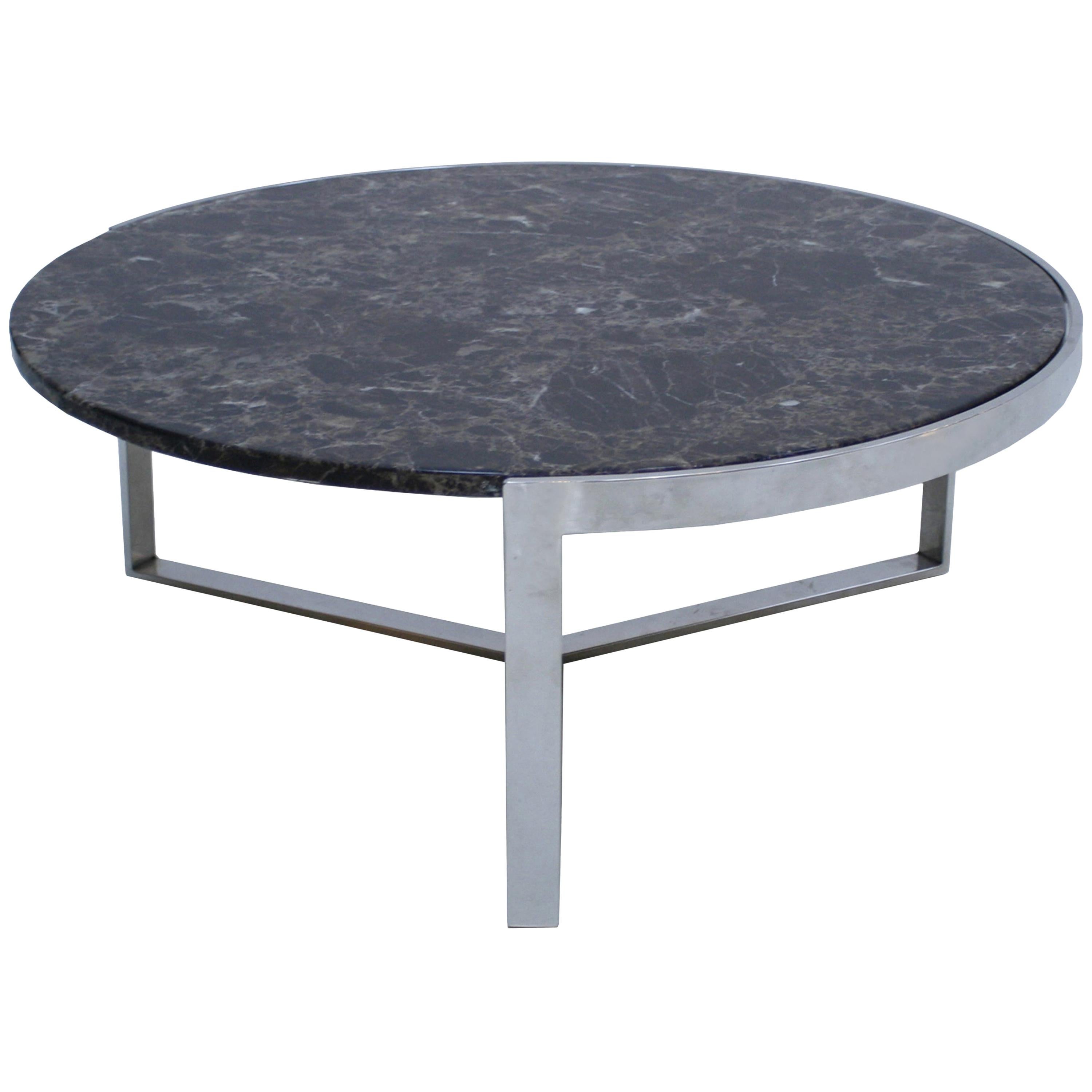 Modernist Marble Circular Coffee Table at 1stDibs
