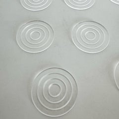 Mid Century Modern Circular Lucite Coasters - Set of 8