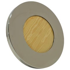 Mid-Century Modern Circular Photo Frame Chromed Brass Italy 60s