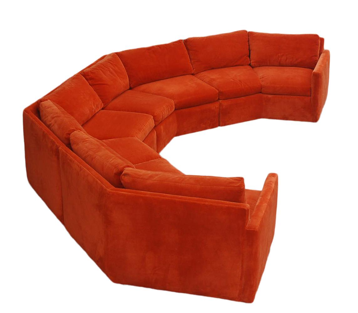 American Mid-Century Modern Circular Sectional Sofa by Milo Baughman for Bernhardt
