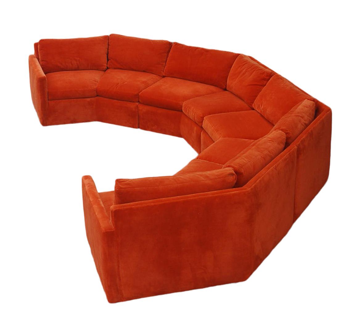 Fabric Mid-Century Modern Circular Sectional Sofa by Milo Baughman for Bernhardt