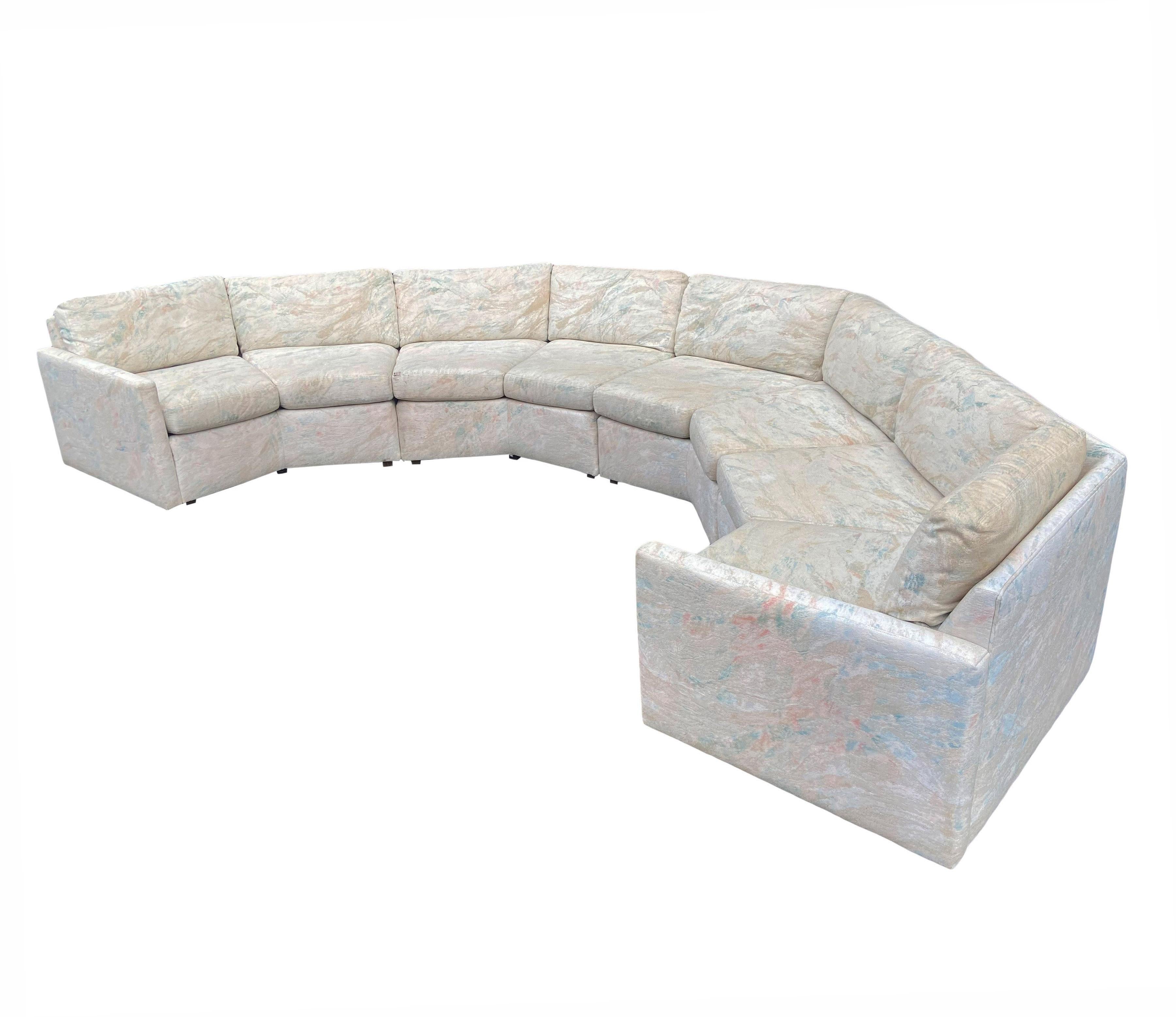 Late 20th Century Mid-Century Modern Curved Semi-Circular Sectional Sofa by Bernhardt