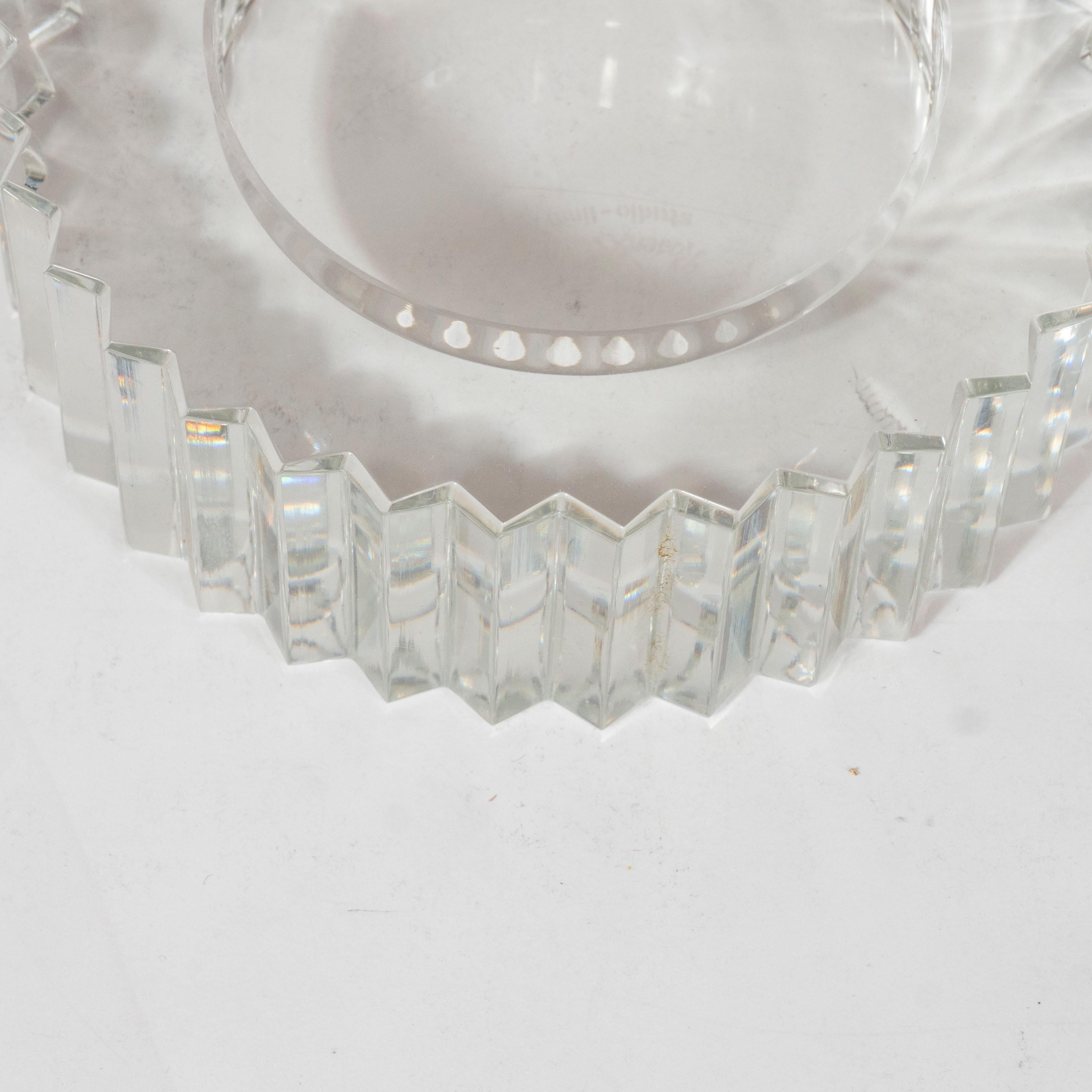 Mid-Century Modern Circular Translucent Serrated Ashtray/ Dish Signed Rosenthal In Excellent Condition In New York, NY