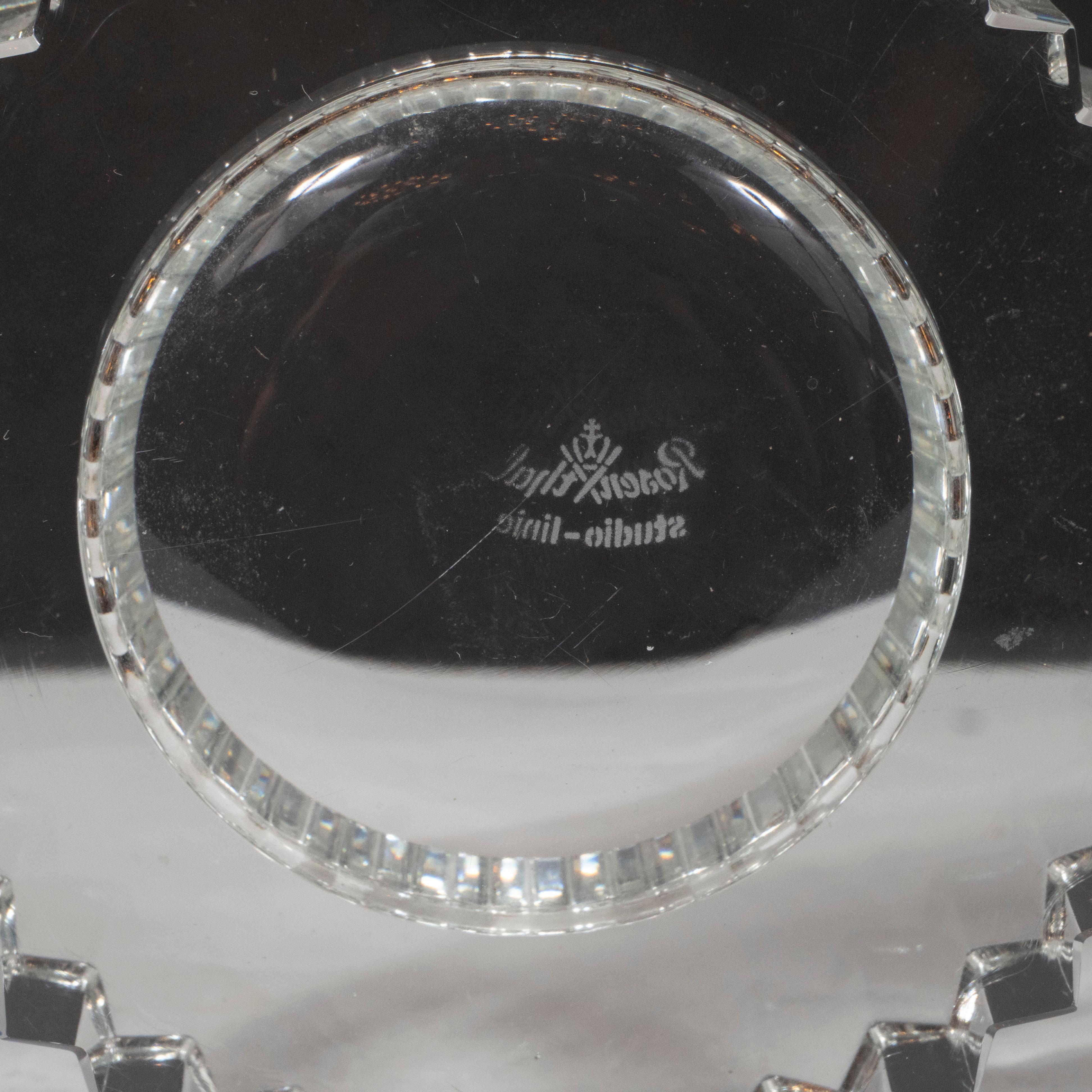 Glass Mid-Century Modern Circular Translucent Serrated Ashtray/ Dish Signed Rosenthal