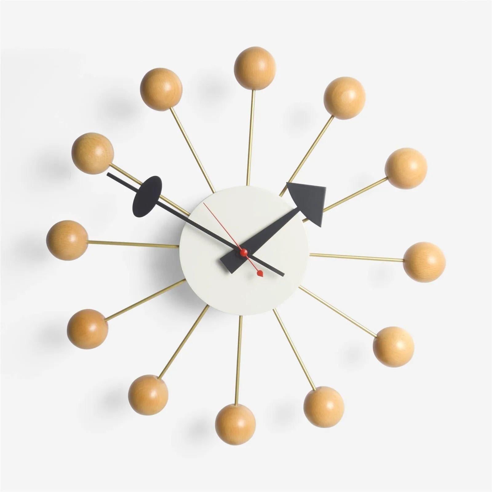 Mid-Century Modern Circular Wall Clock by George Nelson, Howard Miller, Vitra In Good Condition In Stamford, CT