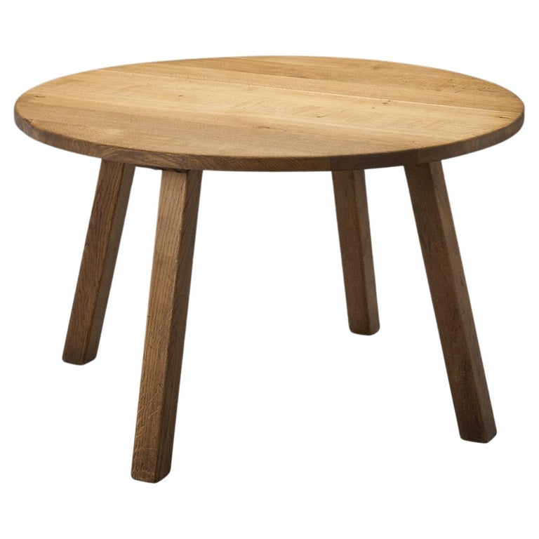 Mid-Century Modern Circular Wood Dining Table, Europe ca 1950s For Sale ...
