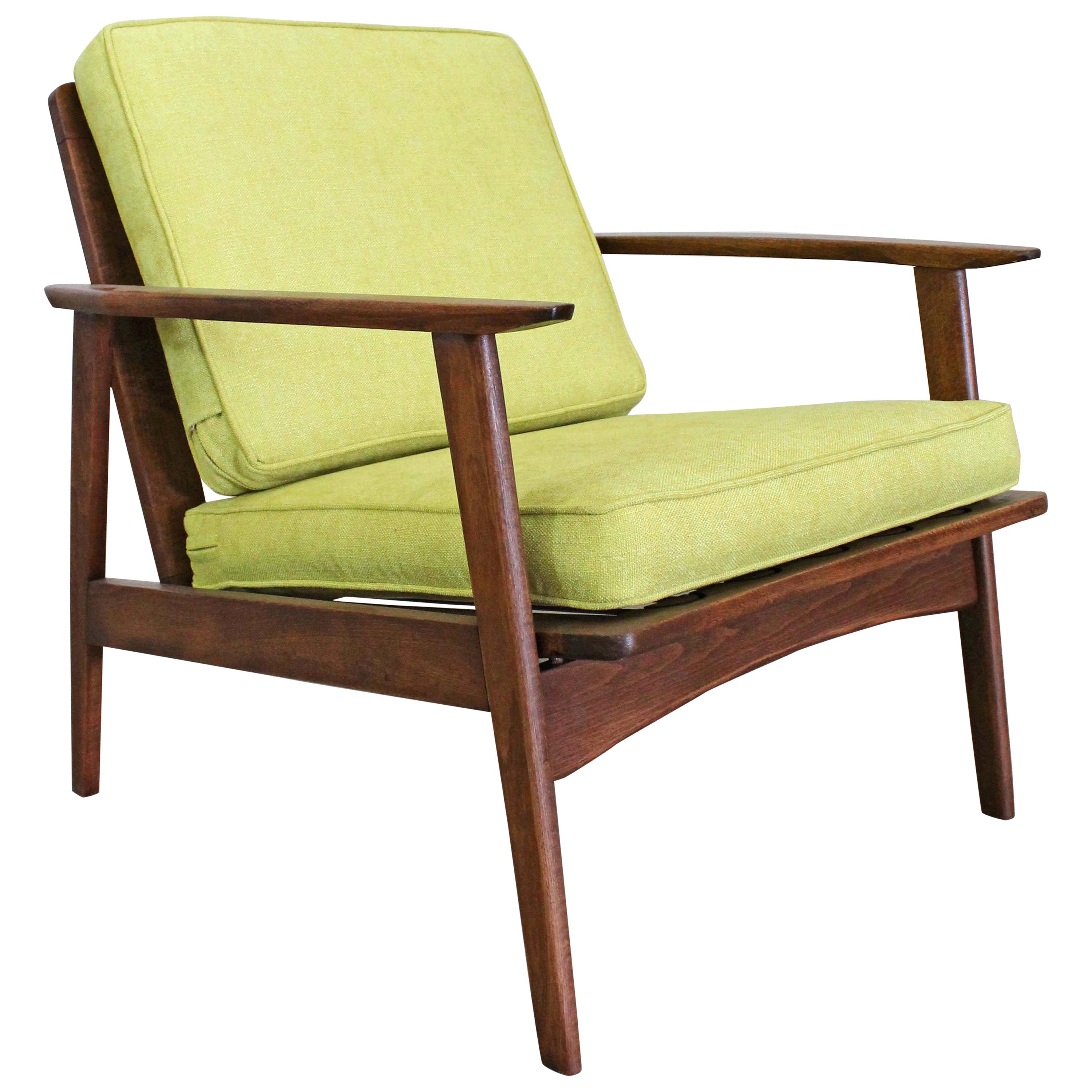 Mid-Century Modern 'Citron' Walnut Lounge Armchair